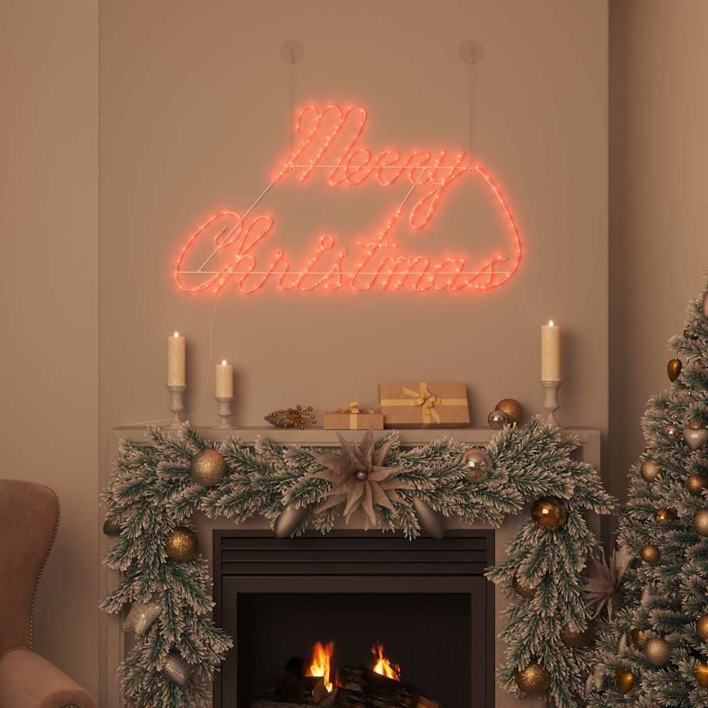 vidaXL Dekolicht 99 x 55 x 13 cm Licht-Dekoration Weihnachtsschild mit 216 LEDs Rot 99x