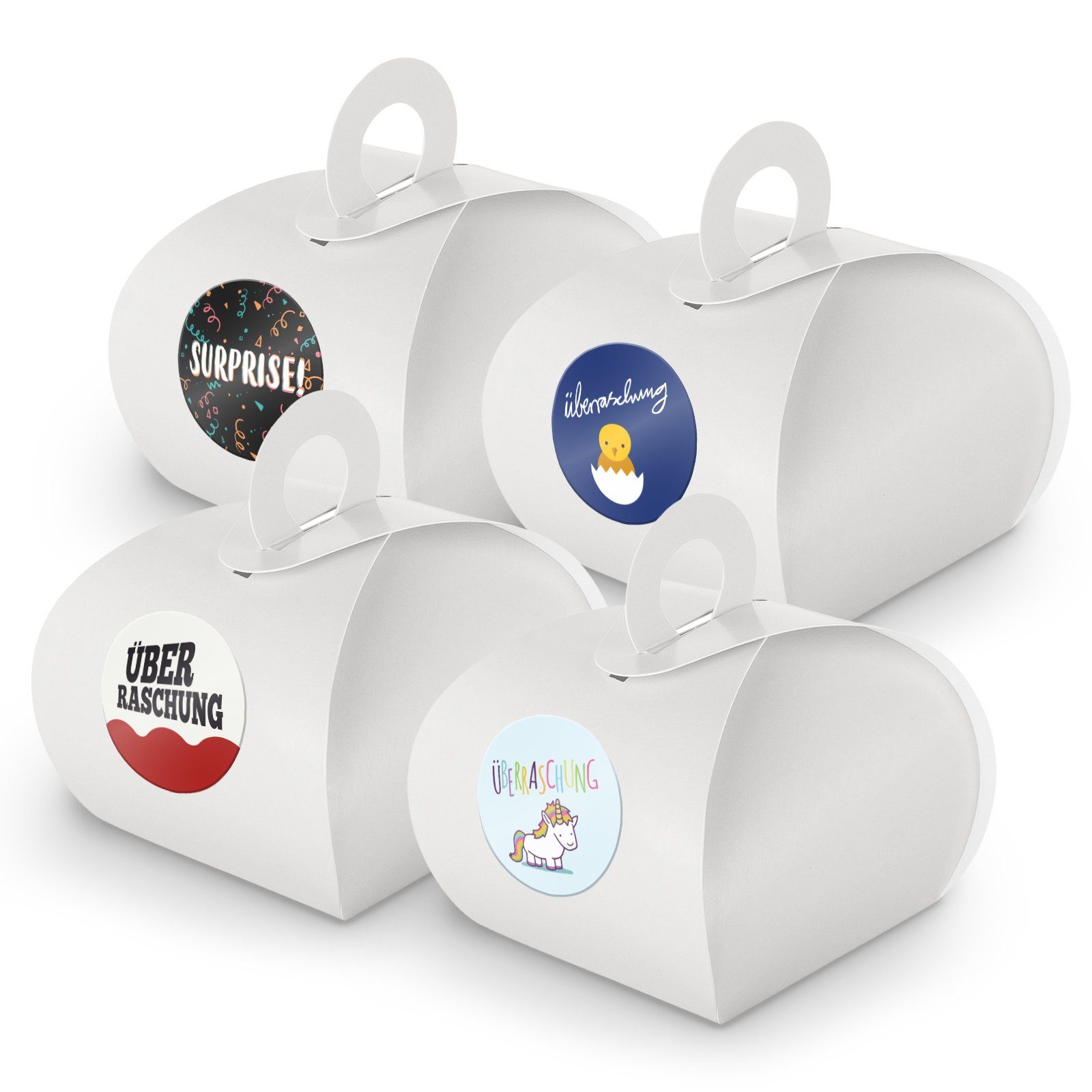 Itenga Geschenkboxen-Set – 24 Stück Mit Griff, Dunkelblau, Inkl. Stickerbogen, Perfekt Für Schulanfang & Kleine Geschenke
