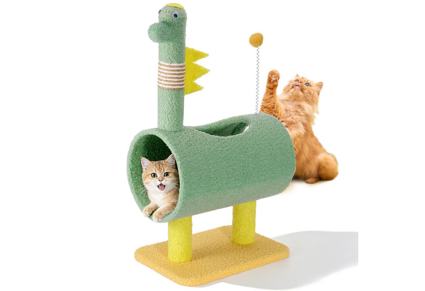 BlingBin Kratzbaum im Dinosaurier-Design Katzentunnel Katzenkratzbaum, Kletterbaum, Katzen Katzenmöbel Kletterbaum, Aktivitätsbaum Spielbaum