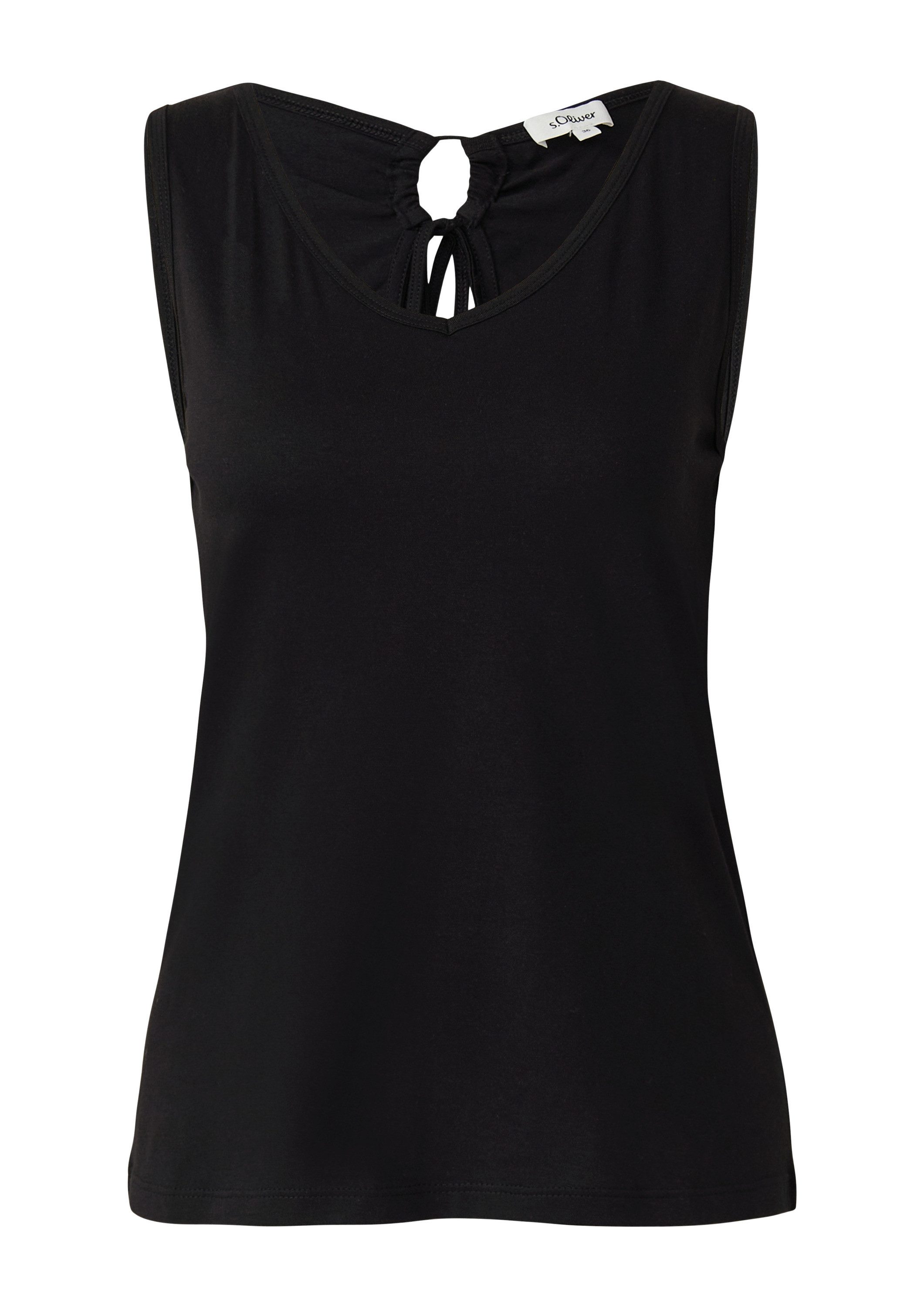 s.Oliver Muscleshirt T-Shirt Jersey-Top mit Cut-out und Schleife günstig online kaufen