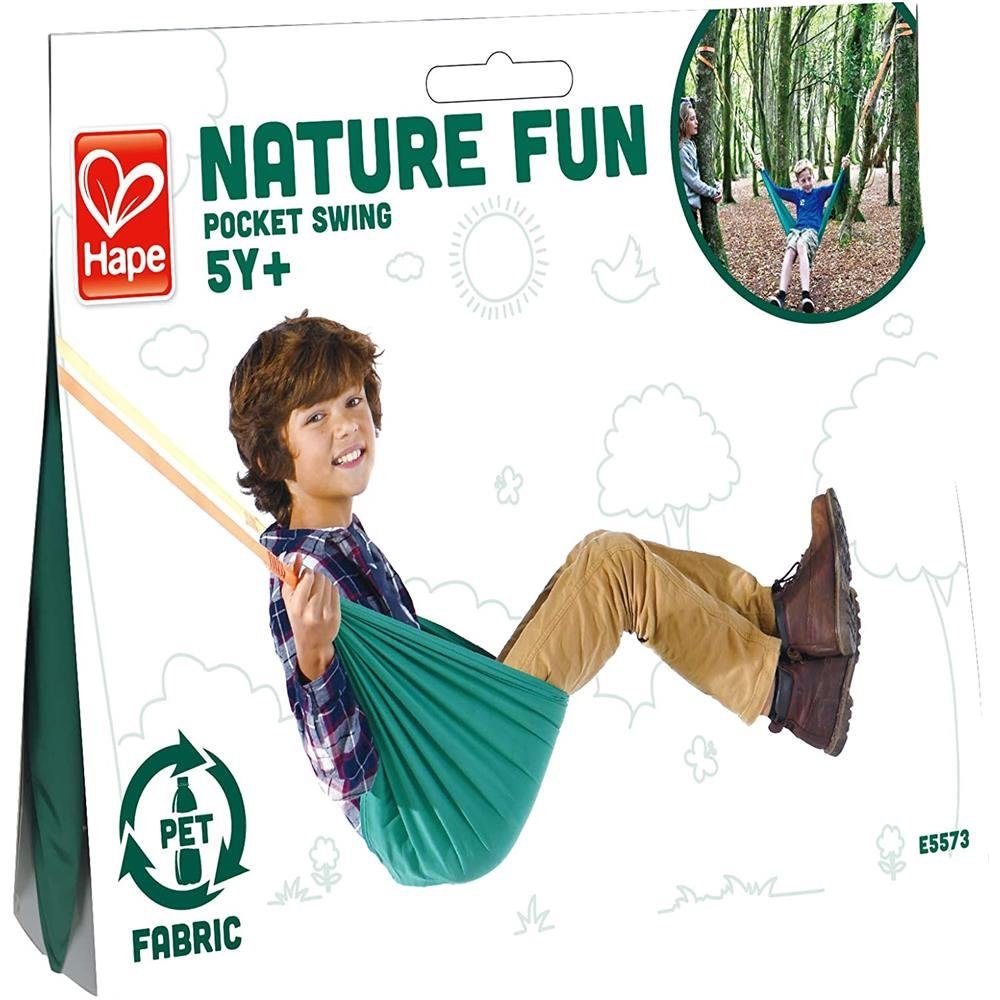 Hape Hängematte Taschen-Schaukel, Spielzeug für Draußen, Abenteuer Outdoor, Naturfreunde, Entdecker, grün
