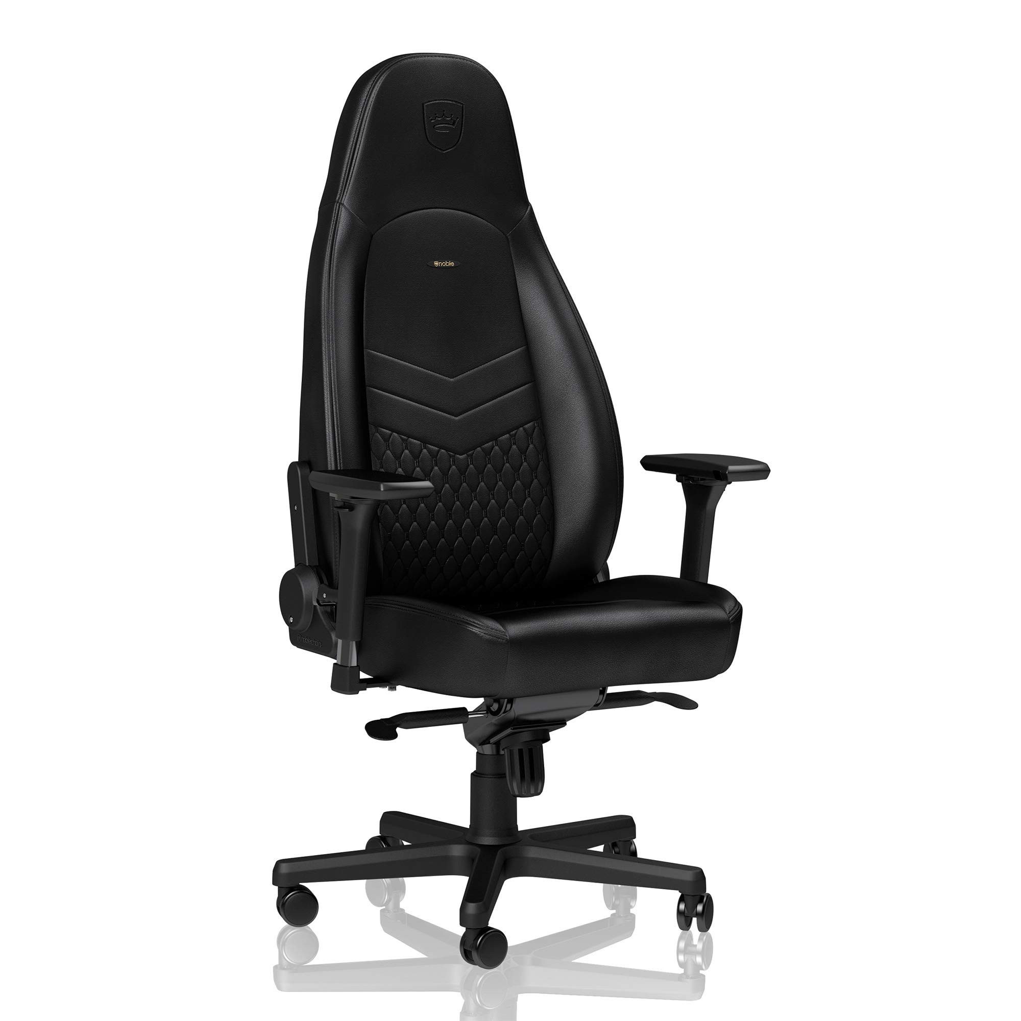 Noblechairs Gaming-Stuhl noblechairs ICON Echtleder Gaming Stuhl - schwarz/schwarz