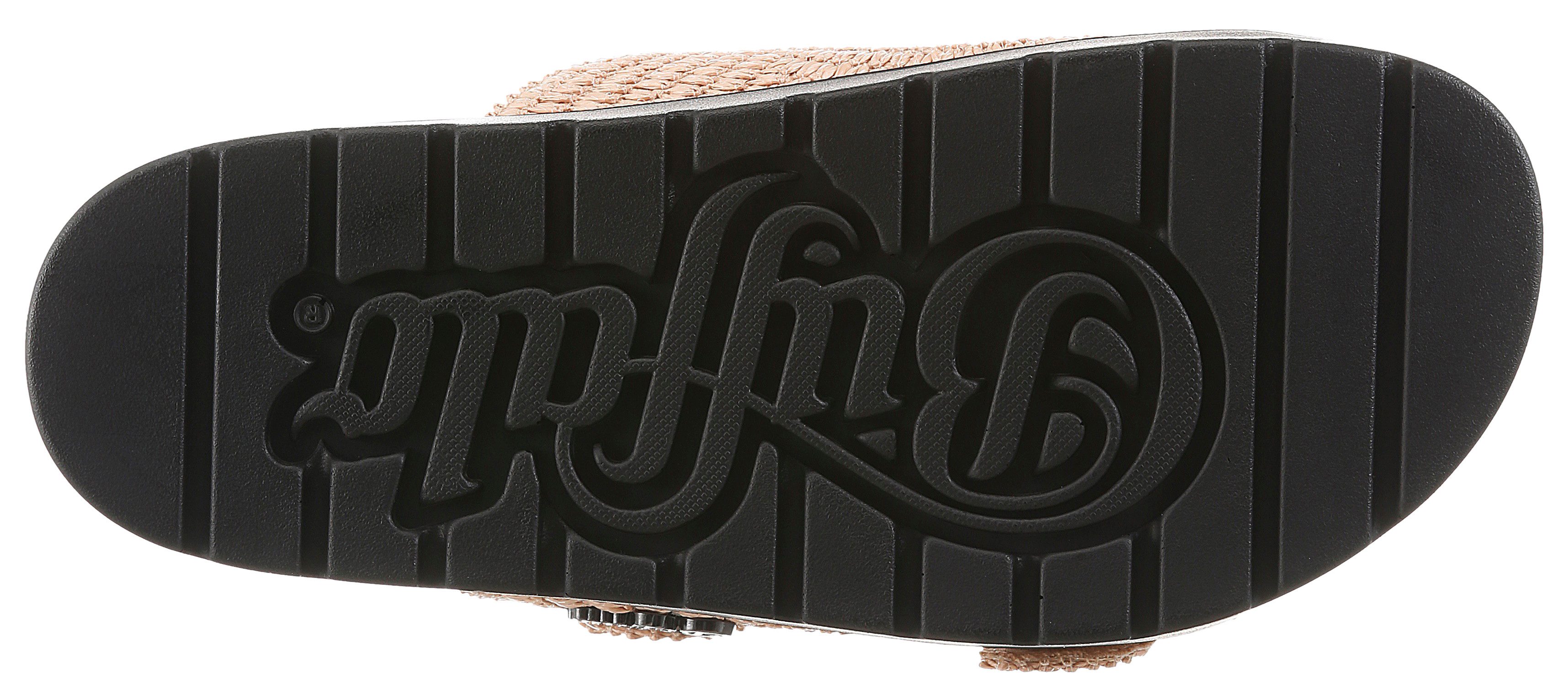 Buffalo Pantolette Sommerschuh, Mules, Strandschuh, Schlupfschuh in Ethno-Optik
