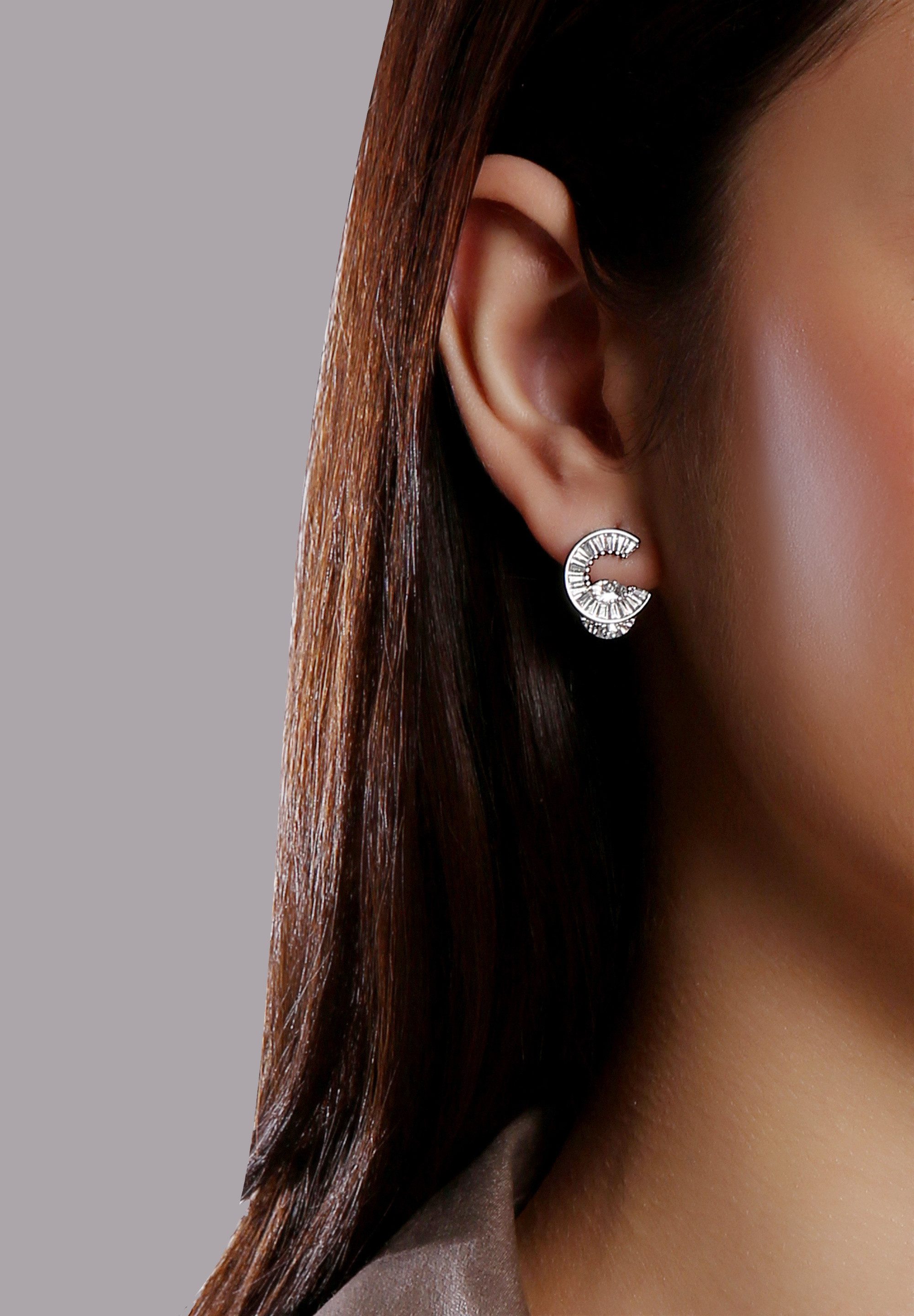 MISH Paar Ohrstecker Yasmin, Diamantdetail, C-förmig, Ohrstecker