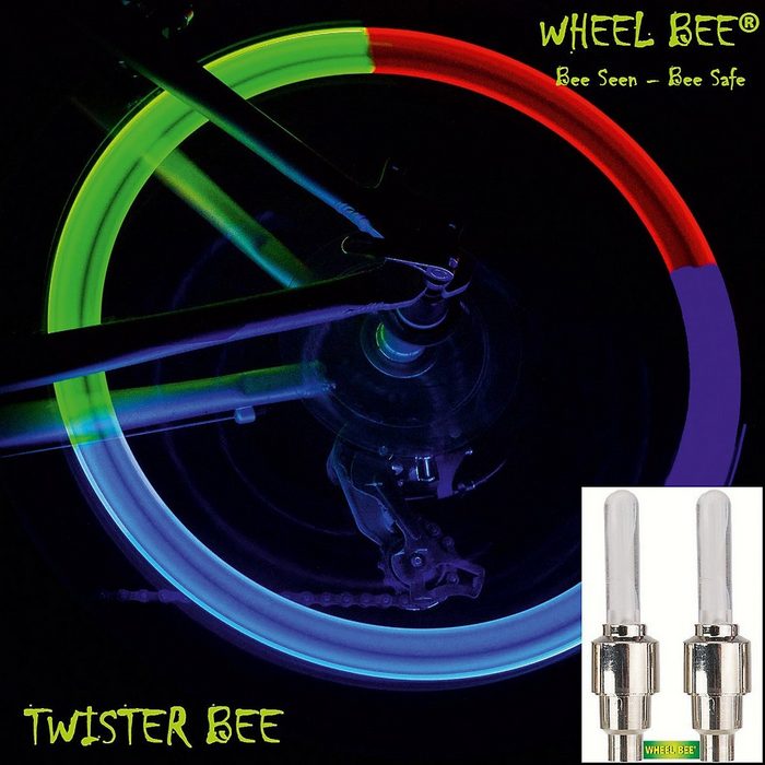 Wheel-Bee Fahrradkindersitz Wheel-Bee LED Ventilkappen bunt