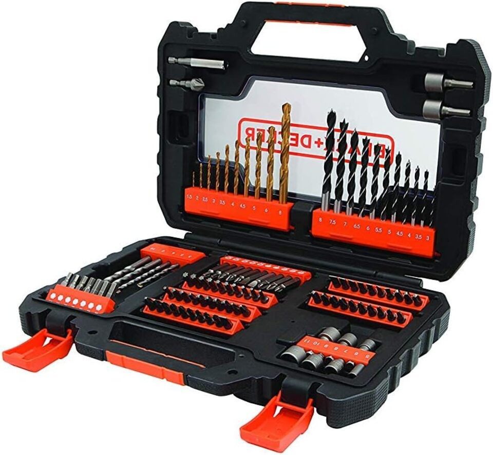 Black + Decker Bohrer- und Bit-Set Bohrer- und Schrauberbit-Set (104-teilig) 31.3 x 23, (1-tlg)