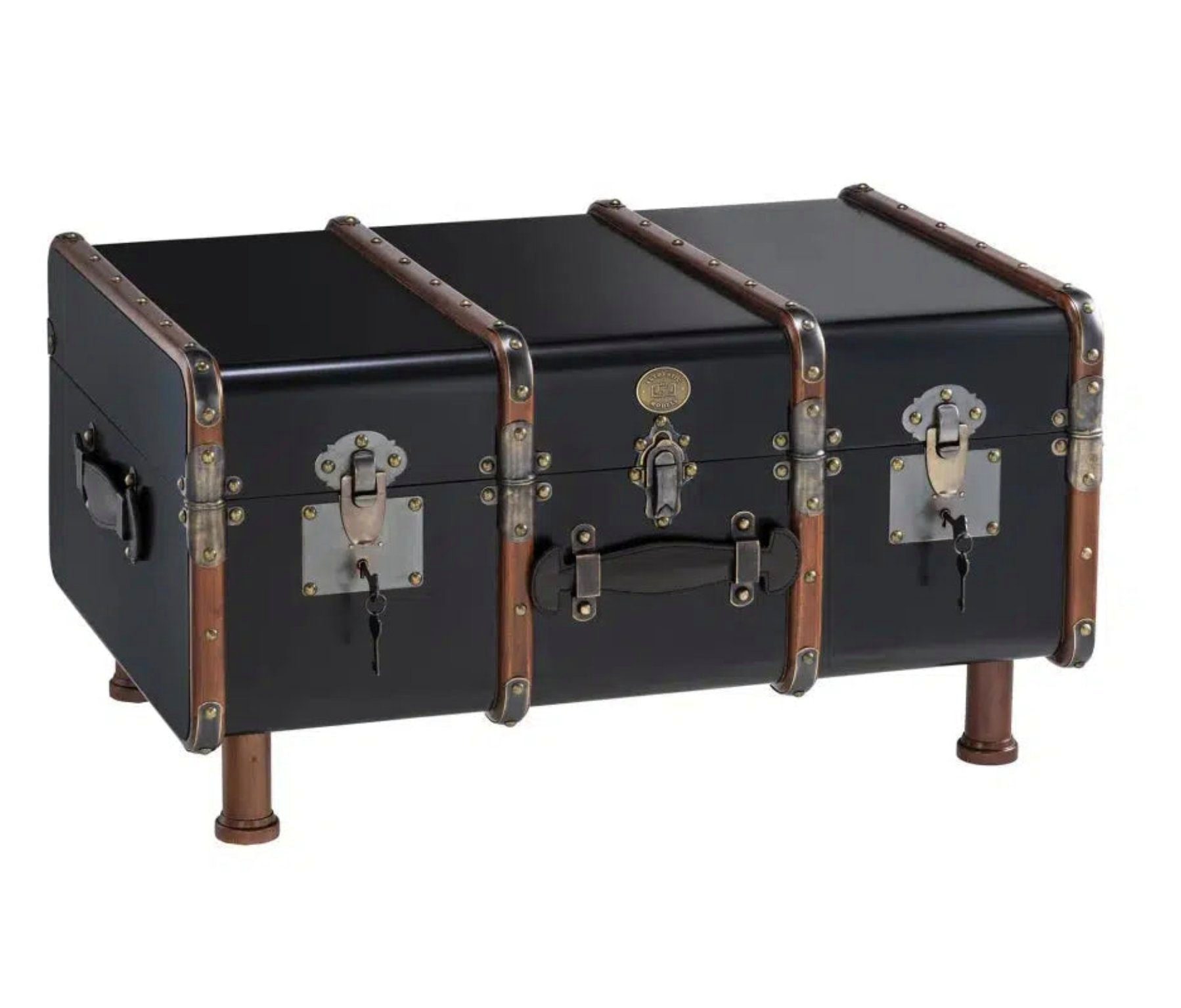 Table Stateroom AUTHENTIC MODELS Trunk Black Couchtisch Truhe