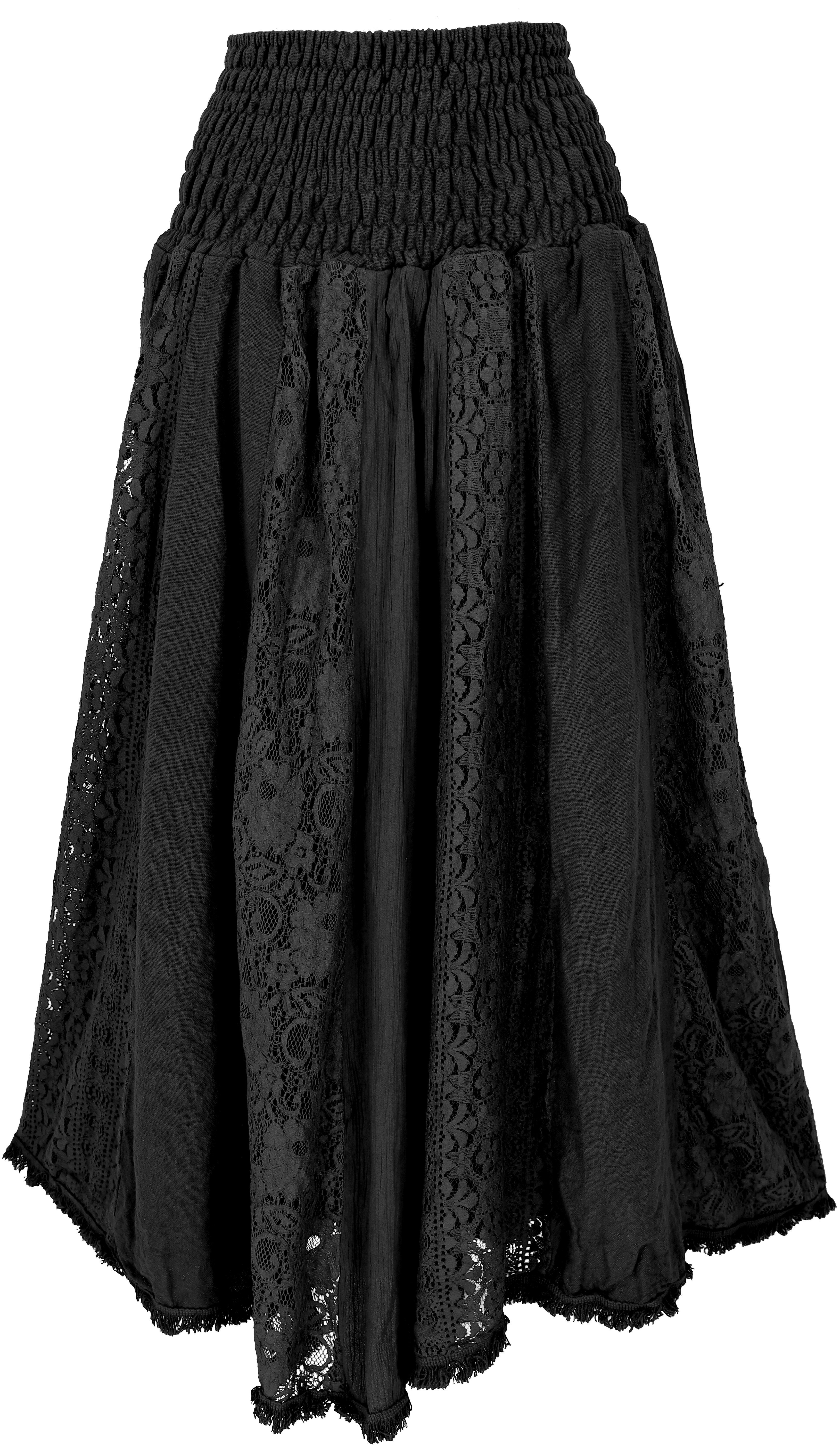 Guru-Shop Minirock Boho Spitzen Maxirock, Flamenco günstig online kaufen
