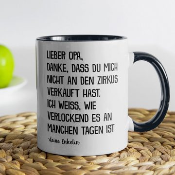 22Feels Tasse Opa Geschenk von Enkelin Geburtstag Grossvater Kaffeetasse Mann Rente, Keramik, Made in Germany, Spülmaschinenfest, Zweifarbig