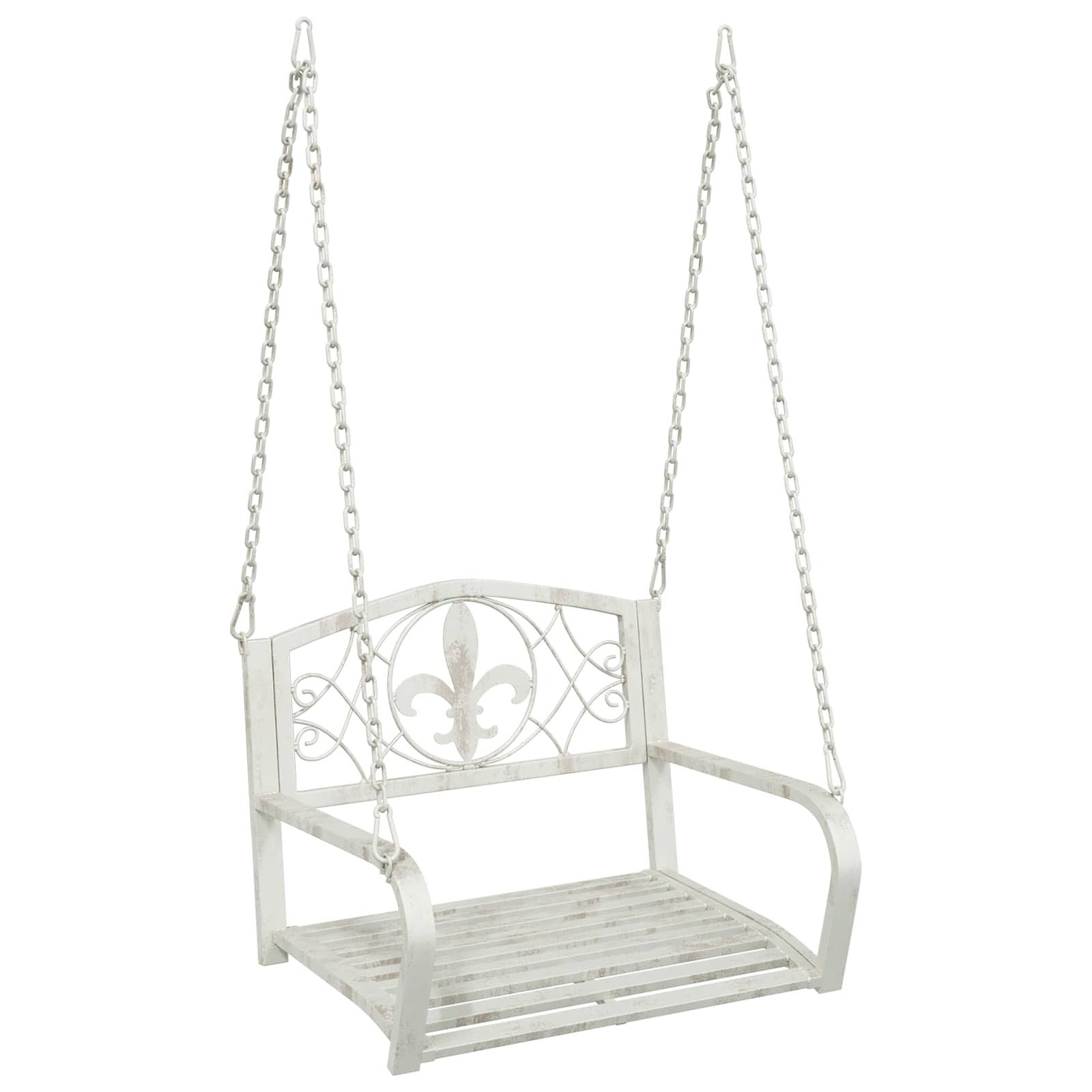 vidaXL Hollywoodschaukel 71,5 x 59 x 55 cm Schaukelbank Stahl 71,5x59x55 cm Antik Weiß ohne Ges