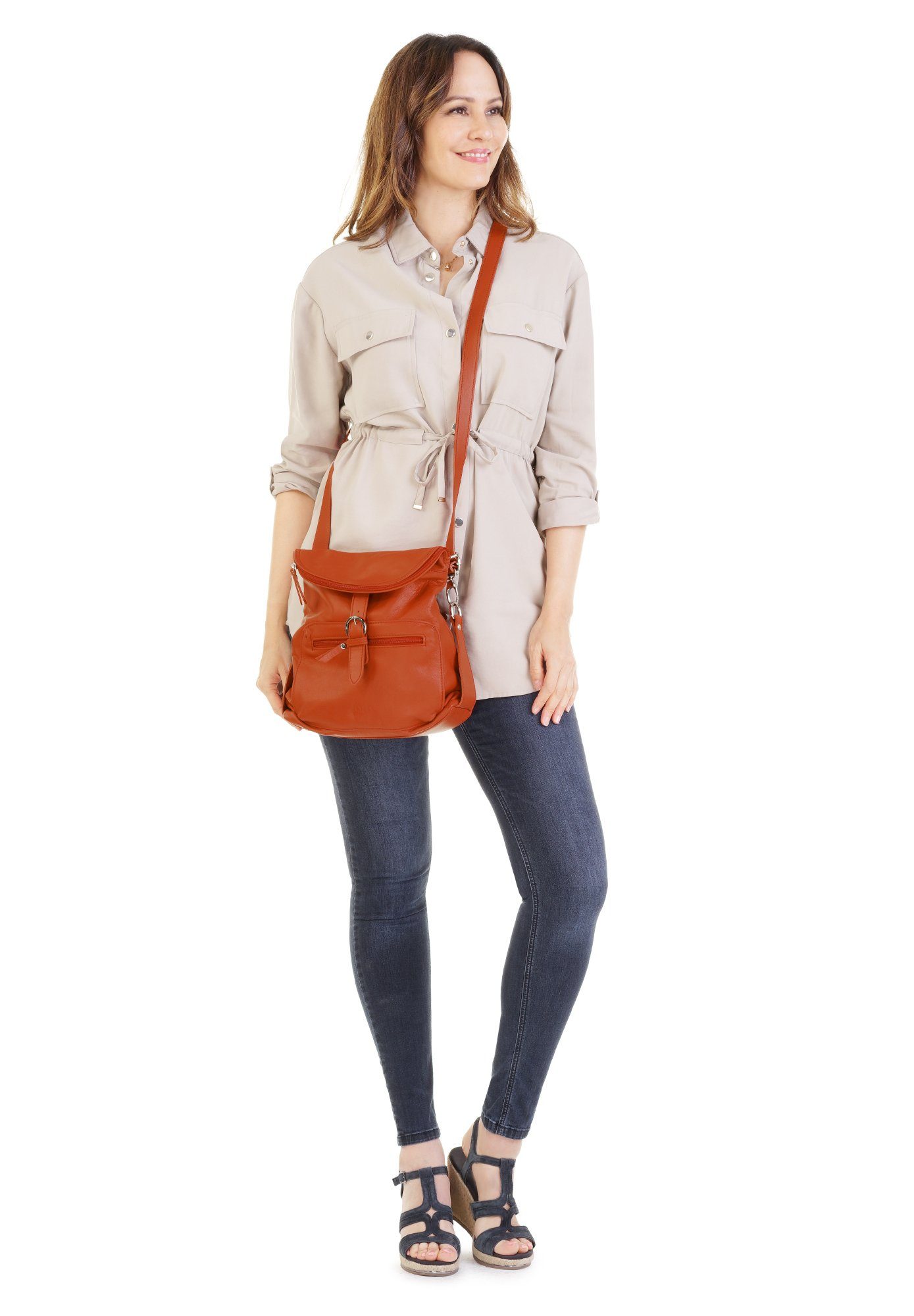 forty° Cityrucksack, echt Leder, Made in Italy