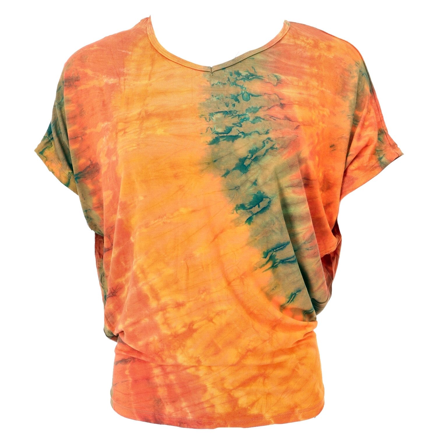 Guru-Shop T-Shirt Batikshirt mit Fledermausärmeln, lockeres.. günstig online kaufen