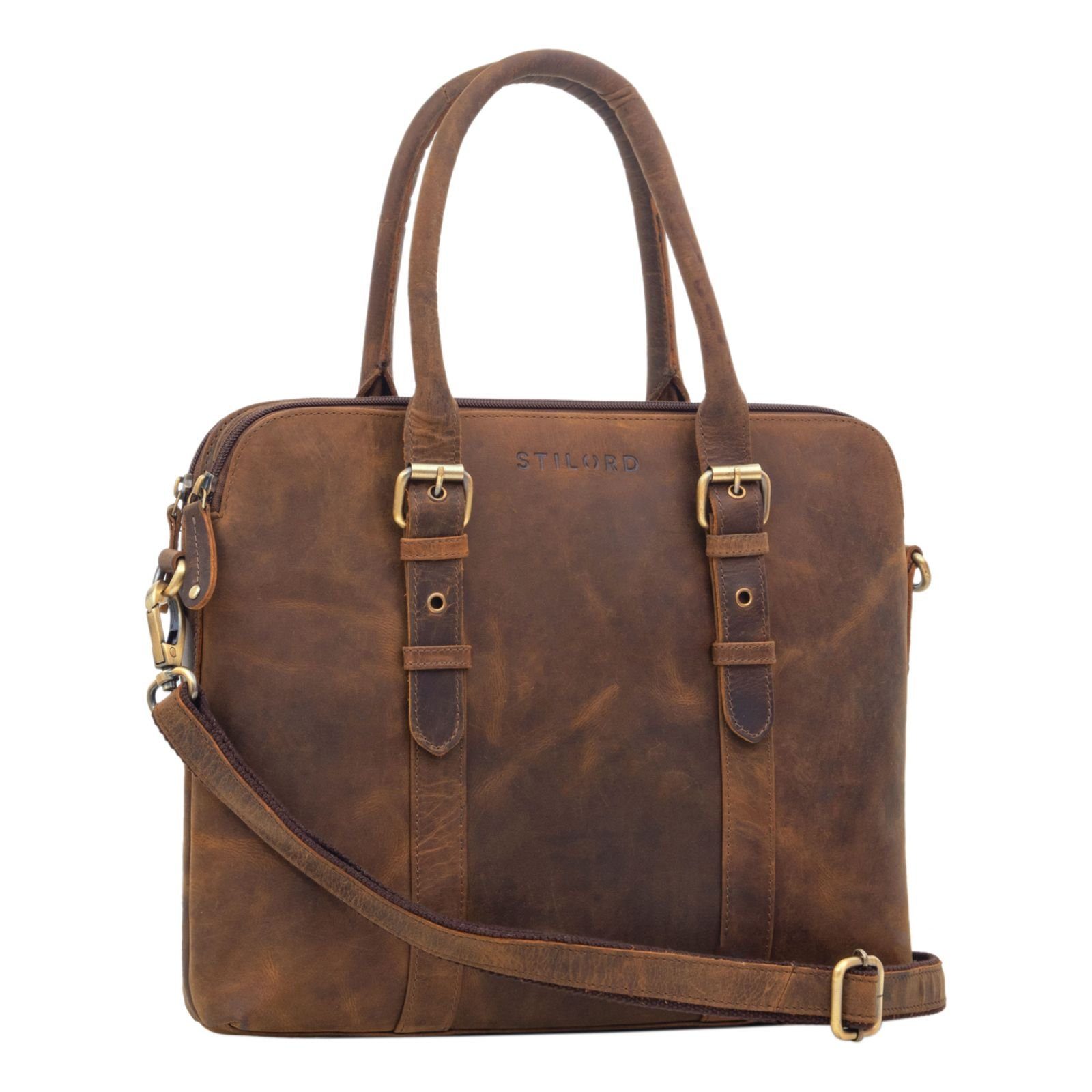 STILORD Laptoptasche "Eden" Businesstasche Damen Leder Vintage