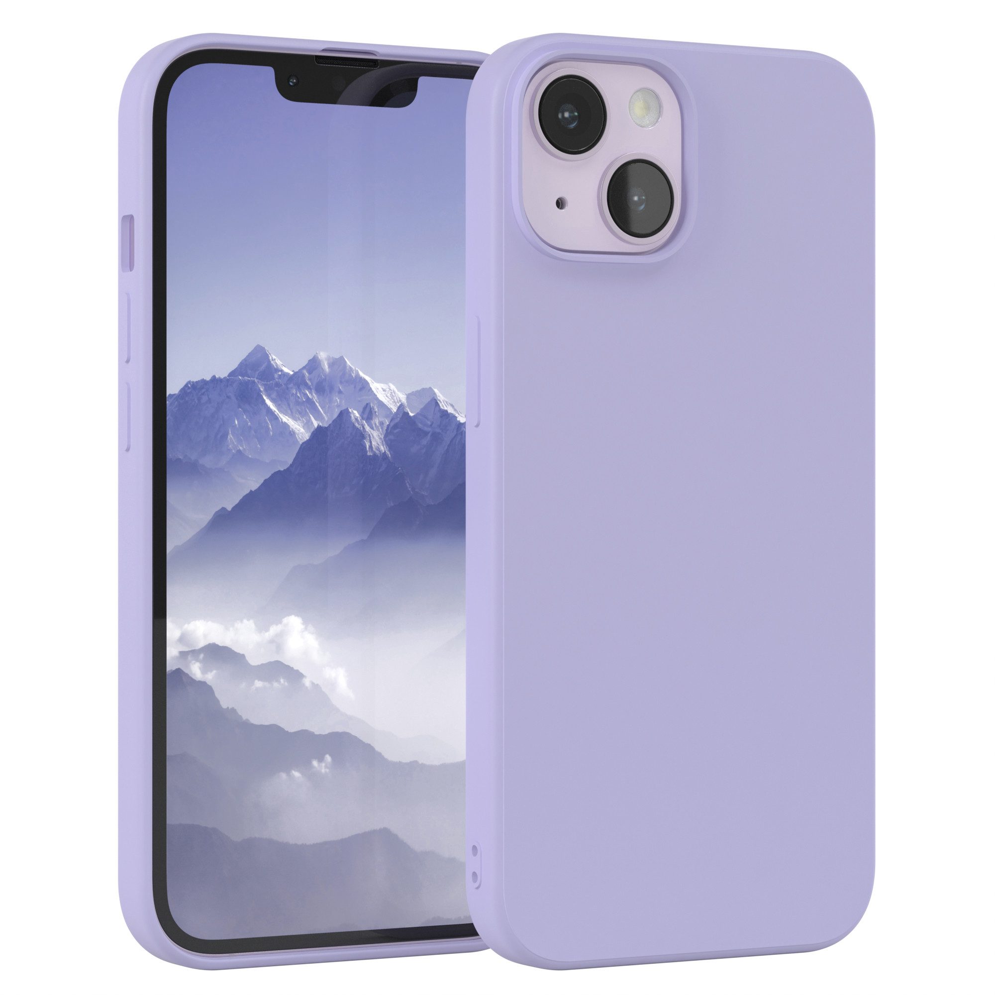 EAZY CASE Handyhülle für Apple iPhone 14 Hülle Silikon 6,1 Zoll, Silikonhülle stoßfest Smart Slimcover Case Dünn Blau Lila