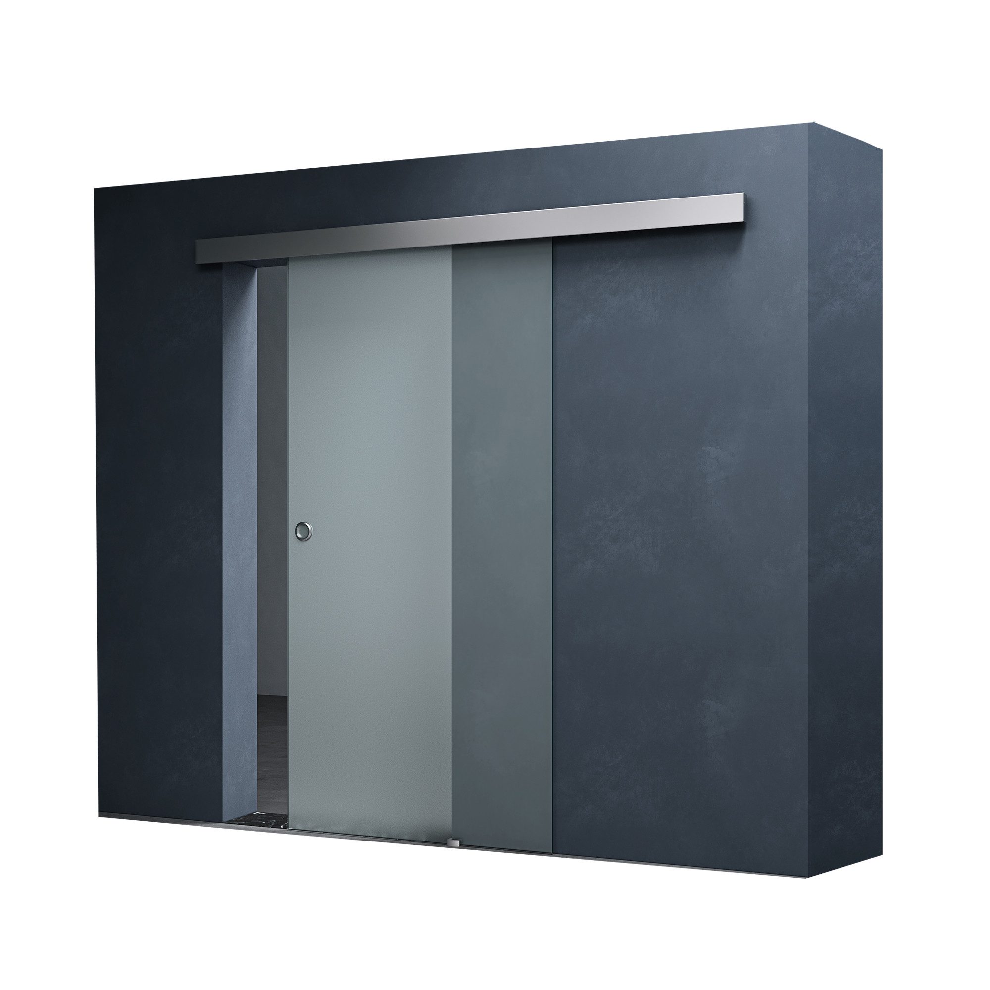 Mai & Mai Glasschiebetür komplettset in Vollsatiniert 15mm Wandabstand 8mm günstig online kaufen