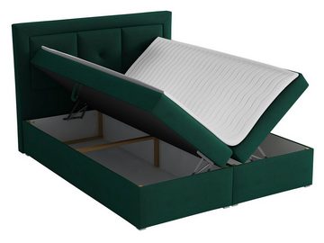 MIRJAN24 Boxspringbett Moden Plus Box (mit zwei Bettkästen für die Bettwäsche), 140/160/180 cm, Polsterkopfteil, Topper, Bonellfederkern