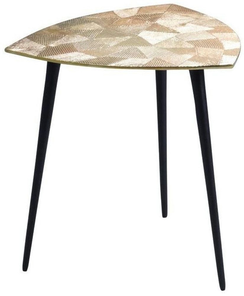 M2 Kollektion Couchtisch Singh 1, Beistelltisch Metall Goldoptik 40x40x40cm