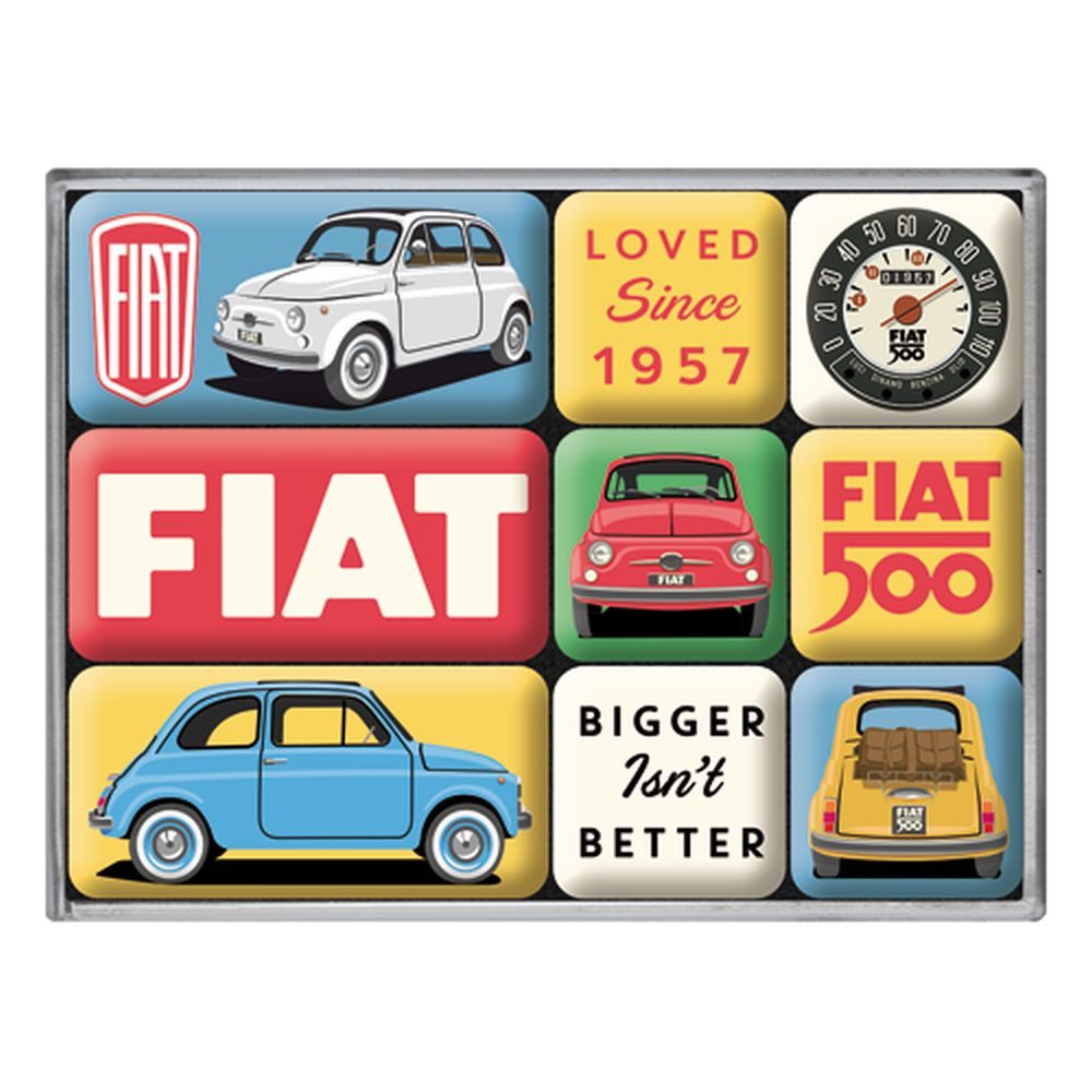 Nostalgic-Art Magnet 9tlg. Magnetset - Fiat 500 Loved Since 1957