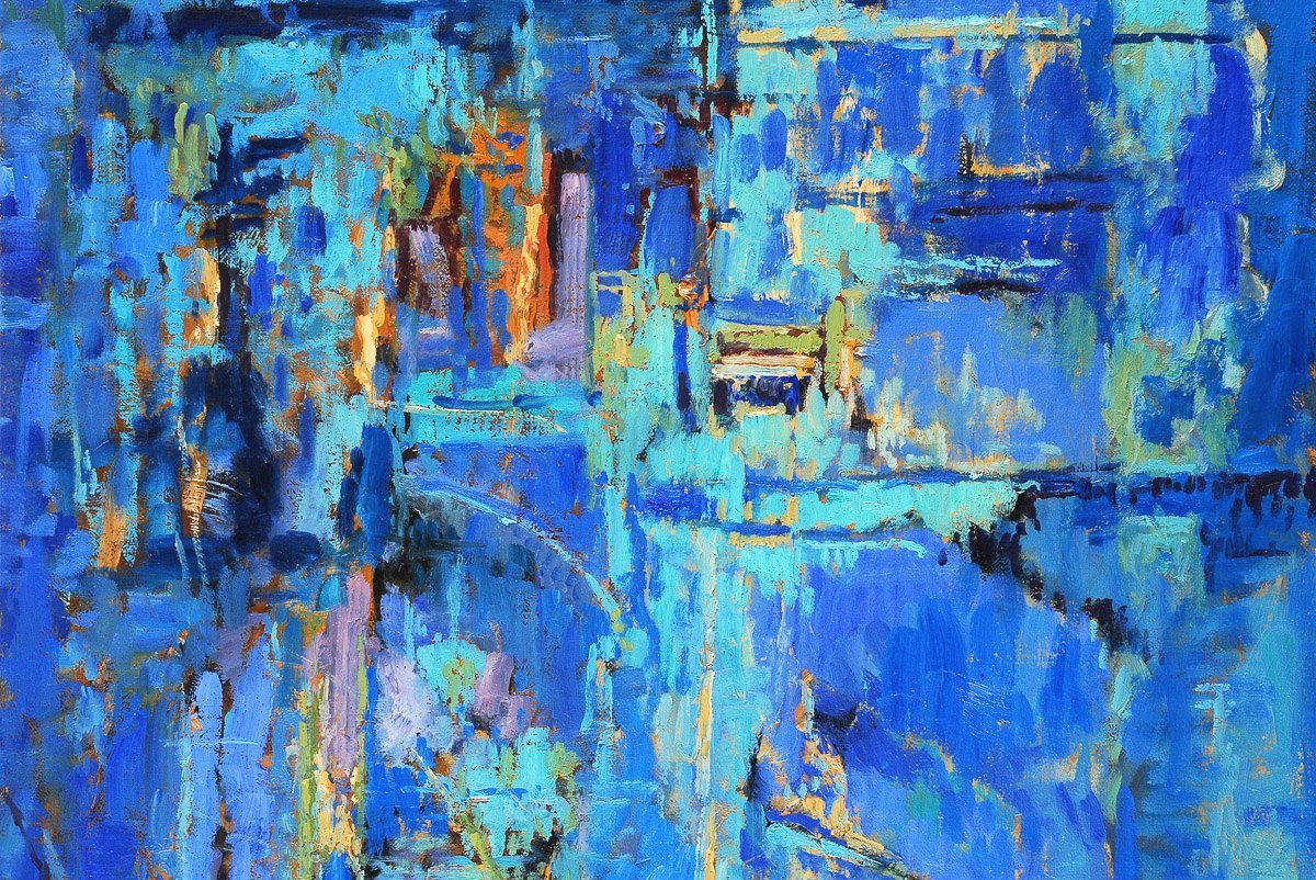 Papermoon Fototapete Abstrakt Gemälde blau