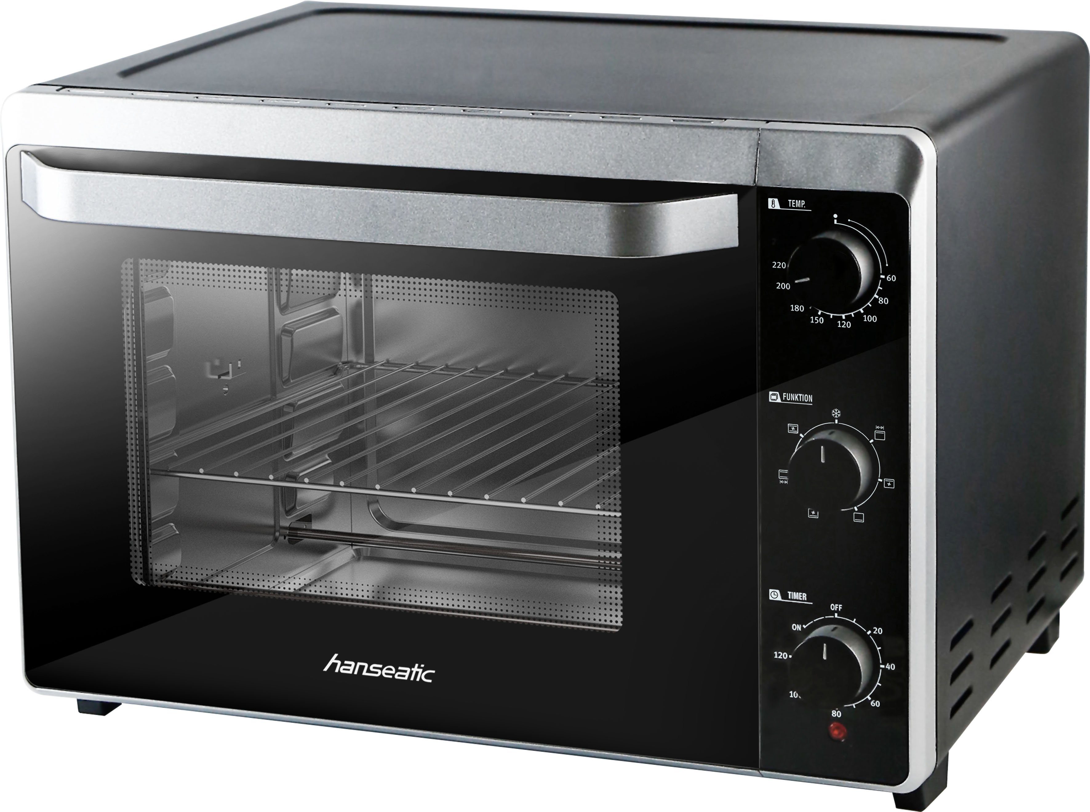 Hanseatic Minibackofen XXL Volumen 42 L, Zeitschaltuhr, inkl. 3 Jahre Herstellergarantie – Bild 4 von 5