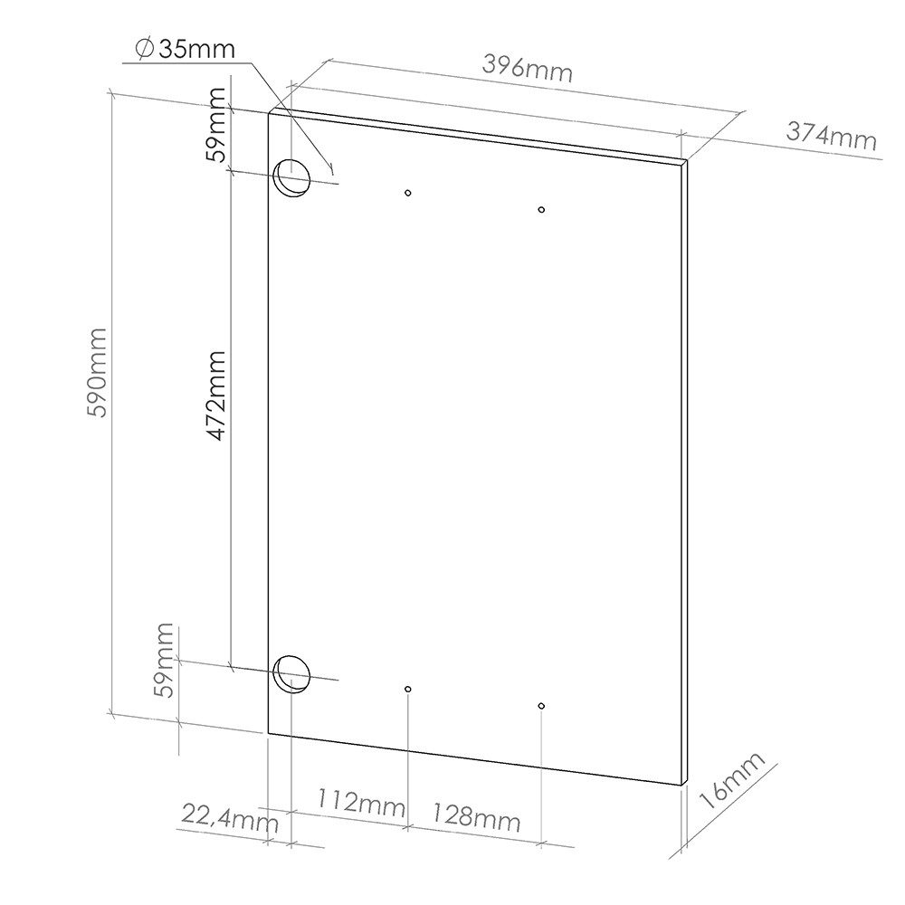Vicco Hängeschrank R-Line, Edelgrau, 39.6 x 59 cm Möbelfront für den Hängeschrank (1-St)