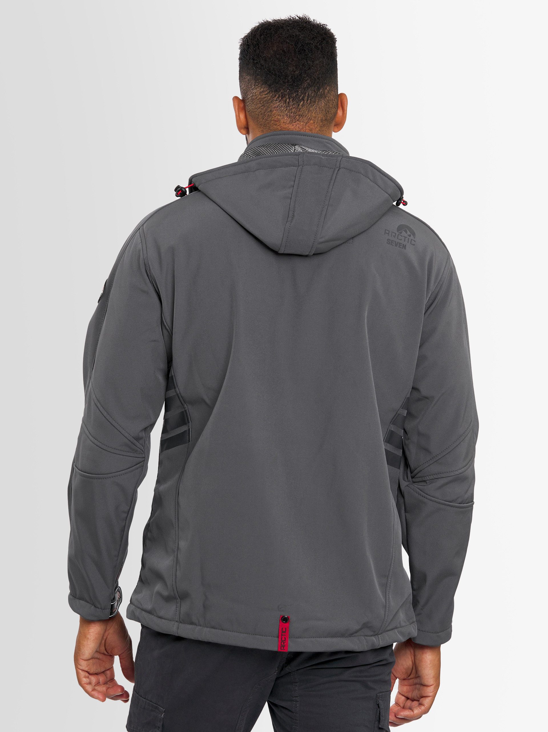 Arctic Seven Softshelljacke ASPierr sportliche Outdoor Funktionsjacke mit abnehmbarer Kapuze – Bild 2 von 5