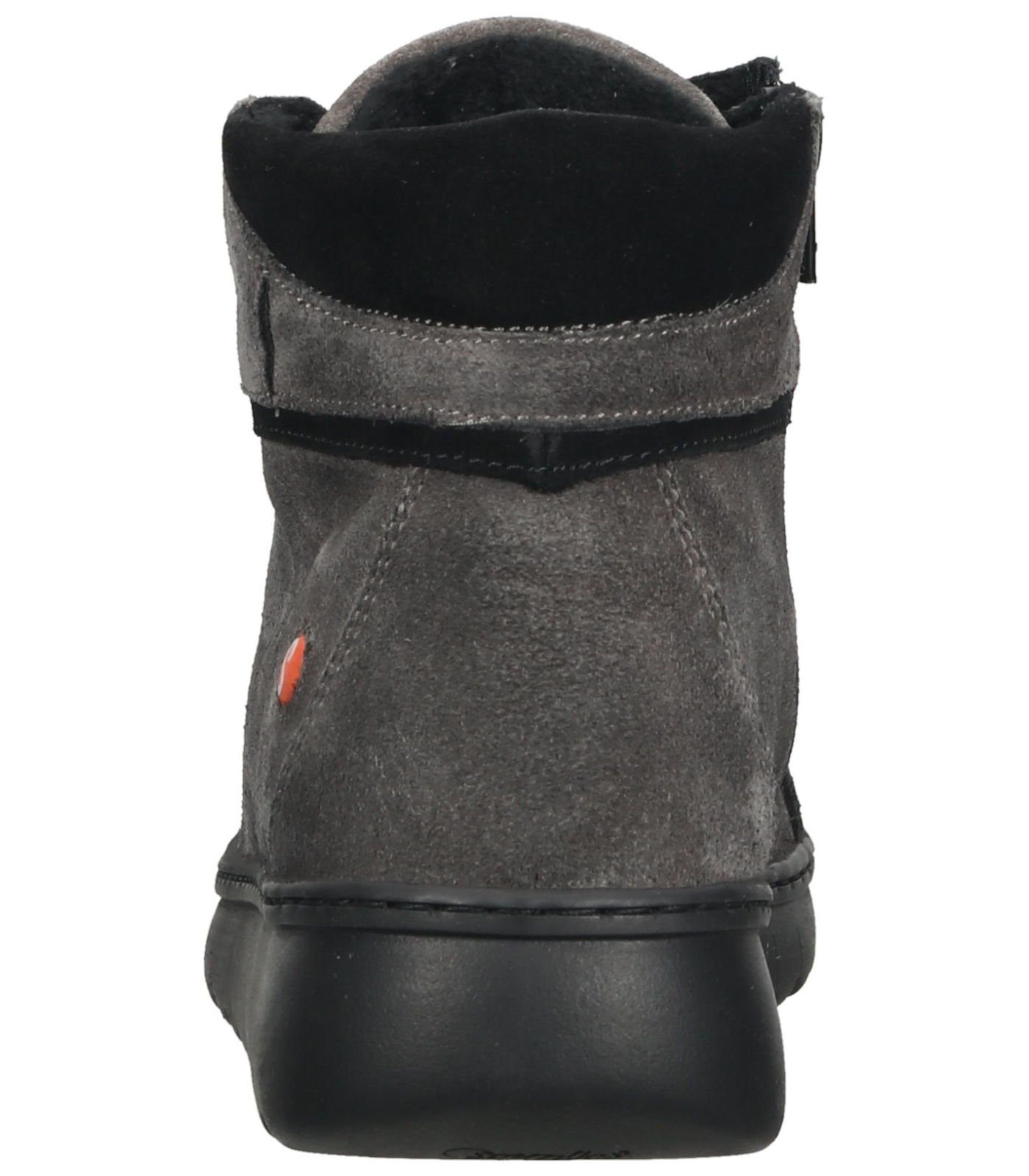 Schwarz Stiefelette softinos Schnürstiefelette Leder Braun