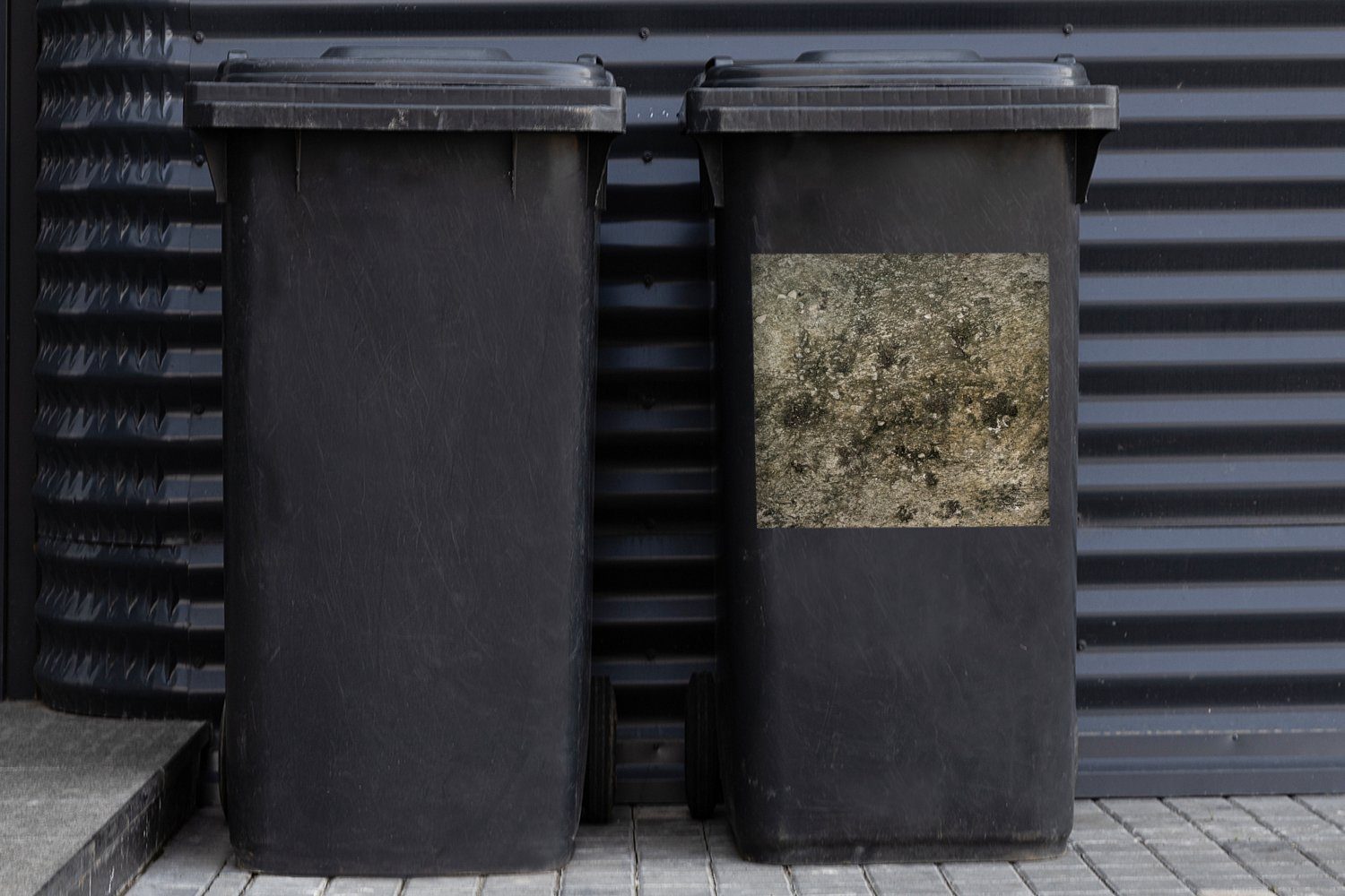 Abfalbehälter Wandsticker Steine Container, St), Mülltonne, MuchoWow Braun - (1 - Sticker, Schiefer Mülleimer-aufkleber,