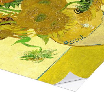 Posterlounge Wandfolie Vincent van Gogh, Fünfzehn Sonnenblumen II, Wohnzimmer Malerei