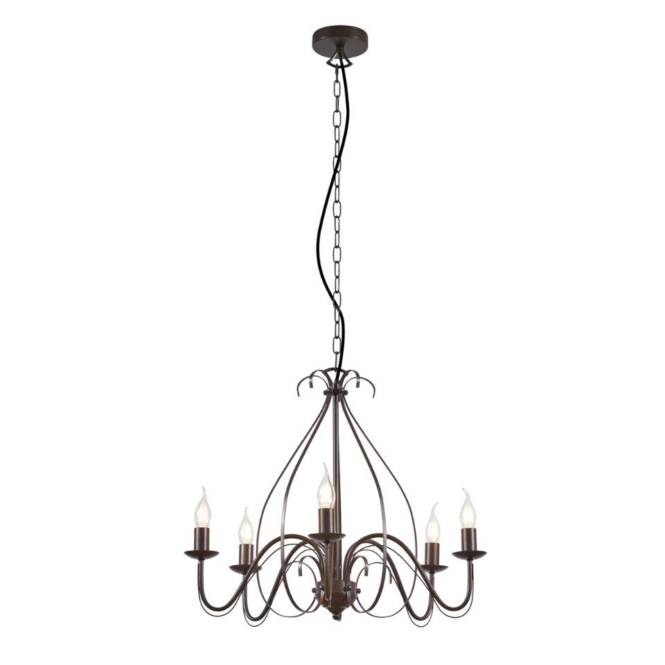 Qazqa Kronleuchter Giuseppe, ohne Leuchtmittel, E14, Rostbraun, Landhaus, S günstig online kaufen