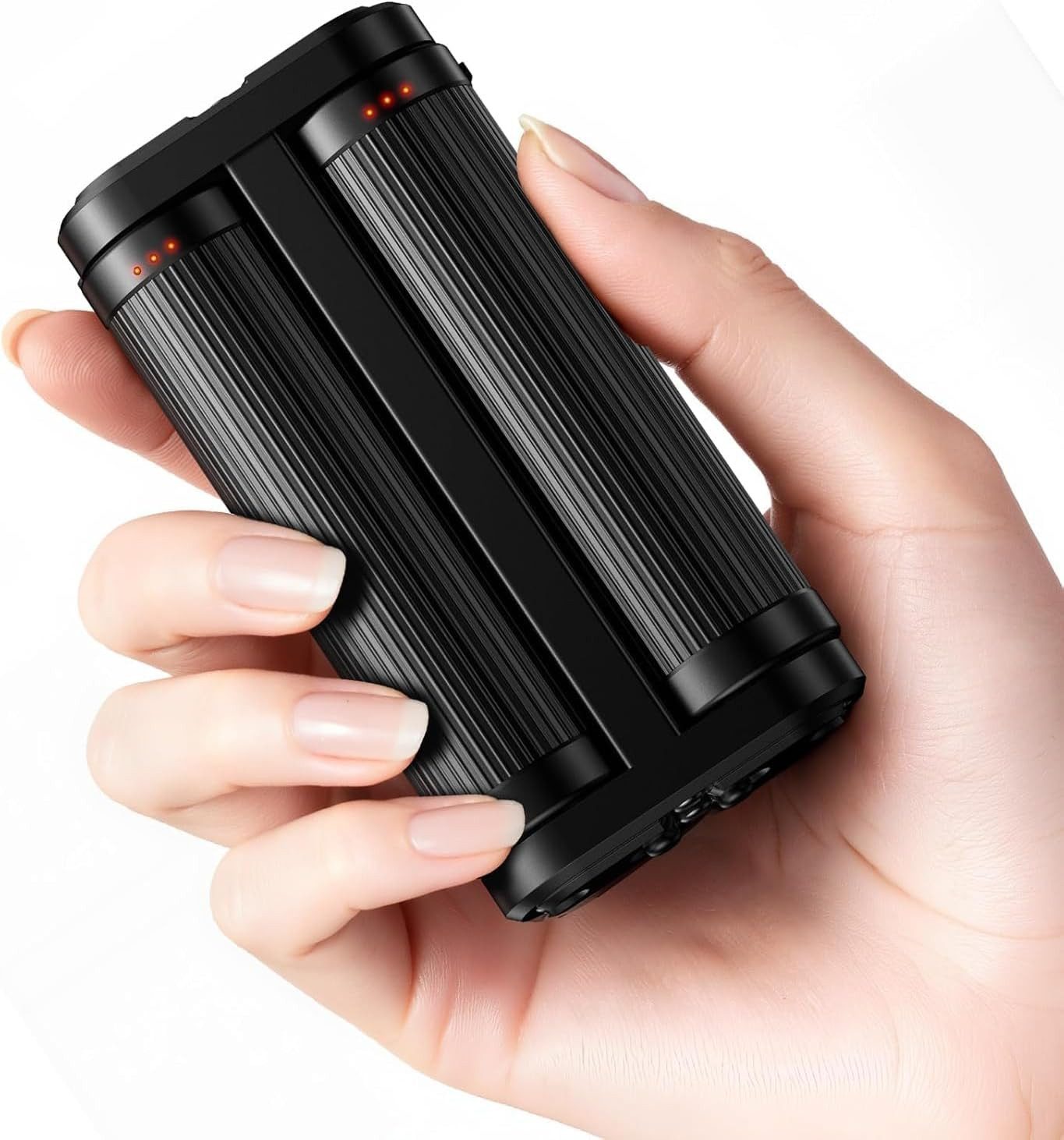 LA CUTE Handwärmer Wiederaufladbarer Handwärmer Elektrisch USB Schnellheizung, Elektrischer Handwärmer Fidget-Design für Männer, Frauen und Outdoor-Aktivitäten, wiederverwendbarer Handwärmer mit USB-Ladekabel, Schnellheizung 3s, 3 Heizstufen, kompakt sicher, wiederaufladbar