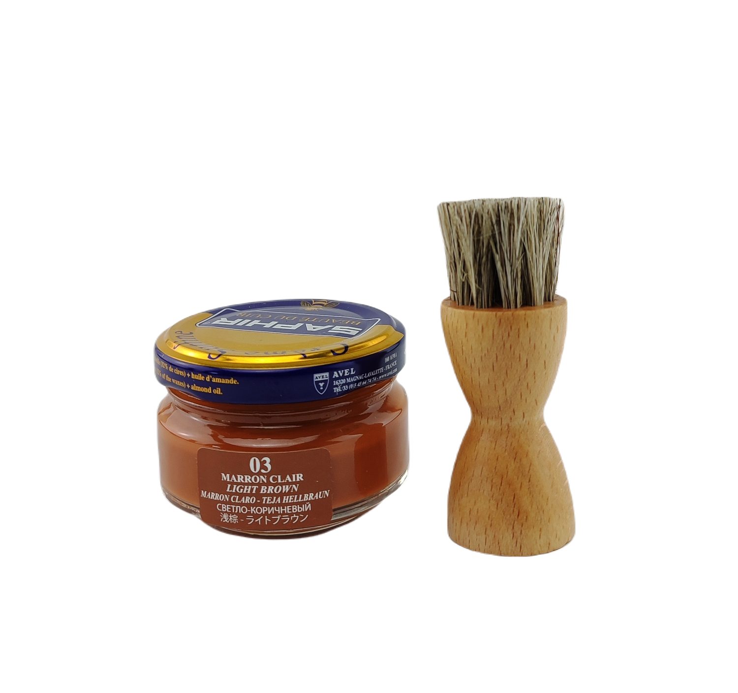 Hebold Hebold Schuhpflegeset mit Saphir Creme Surfine und Tiegelbürste Schuhcreme