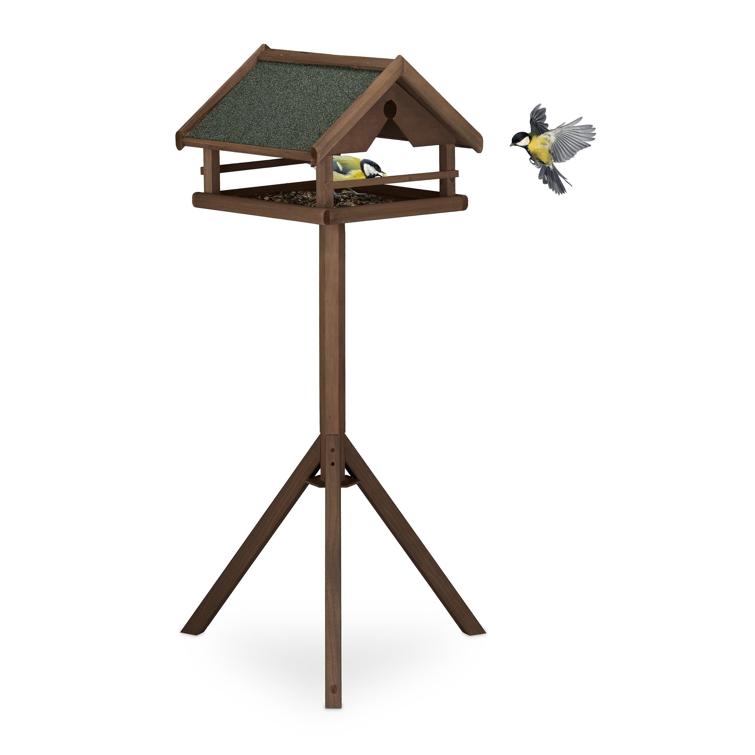 Vogelhaus Braunes Vogelfutterhaus mit Ständer