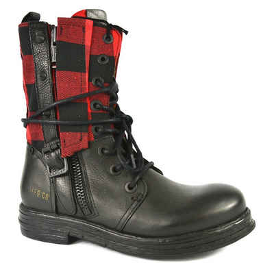 Replay Replay Leder Schnürstiefel Stiefel Schwarz