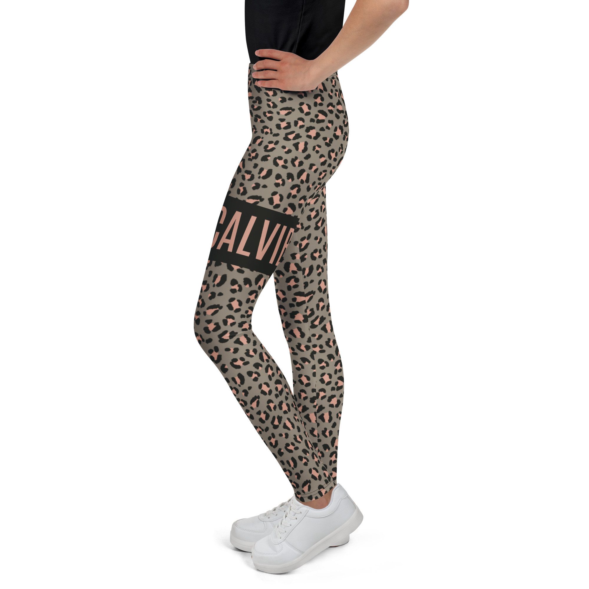 DECALVIBES Leggings Mädchen Leggings für Kinder & Jugendliche Urban Side Leopard Grey 4-Wege-Stretch, weiches Material, formstabil, komfortabler Sitz – Bild 4 von 5