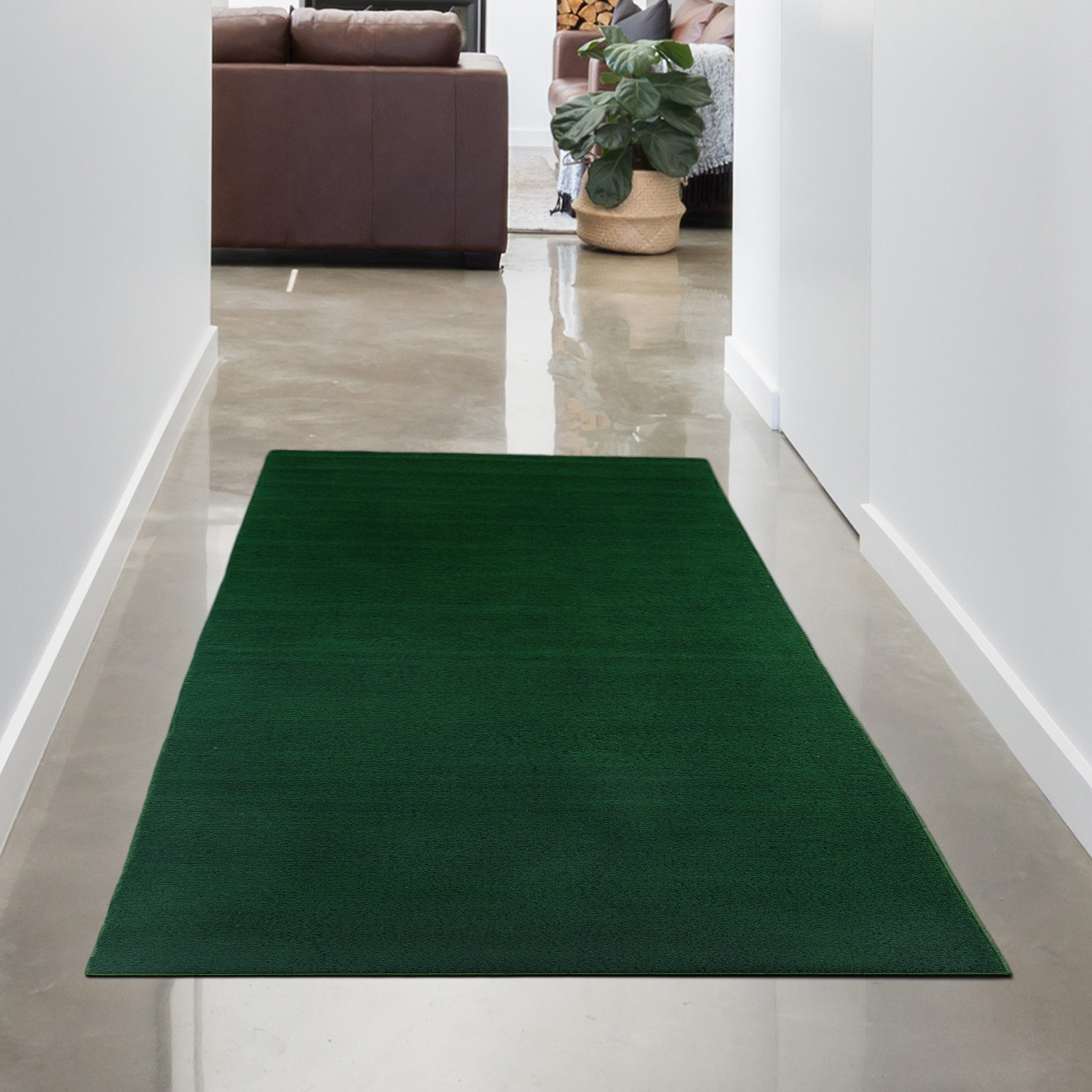 Carpetia Teppich Moderner Teppich grün samtig weich pflegeleicht für Wohnrä günstig online kaufen