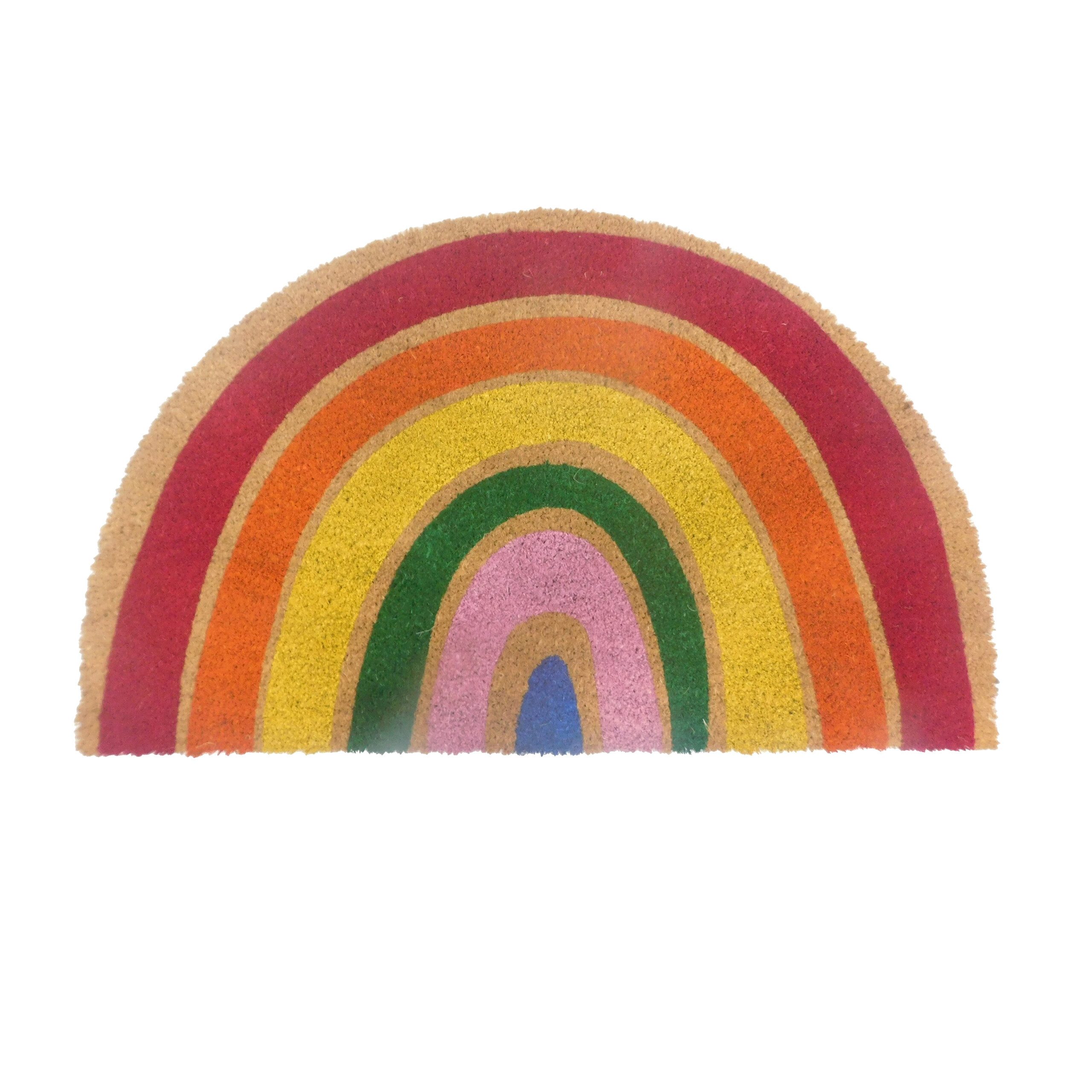 relaxdays Fußmatte Kokos Fußmatte halbrund 80x50 cm, halbrund, Höhe: 15 mm, günstig online kaufen