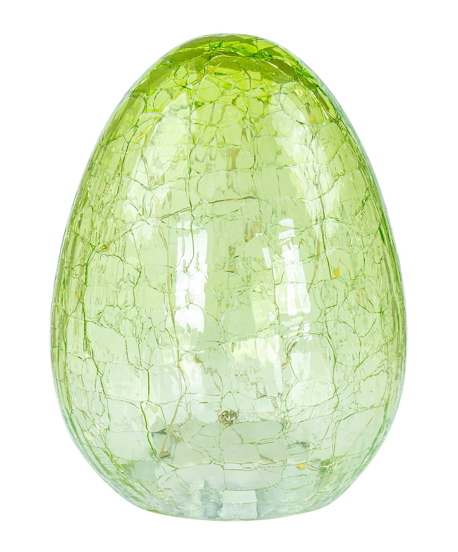 Levandeo® LED Dekolicht, LED Osterei H16cm Grün Glas Dekolampe Timer Osterdeko Tischlampe