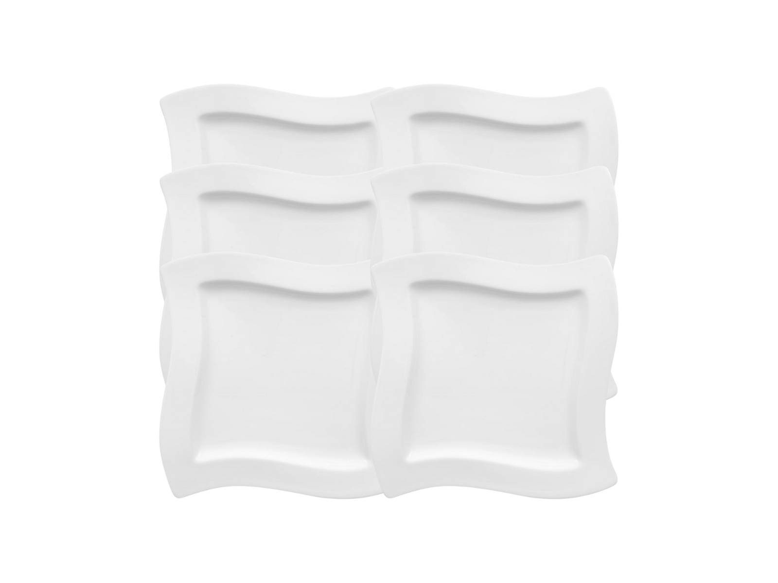 Villeroy & Boch Frühstücksteller New Wave Frühstücksteller quadratisch 24 cm Set6