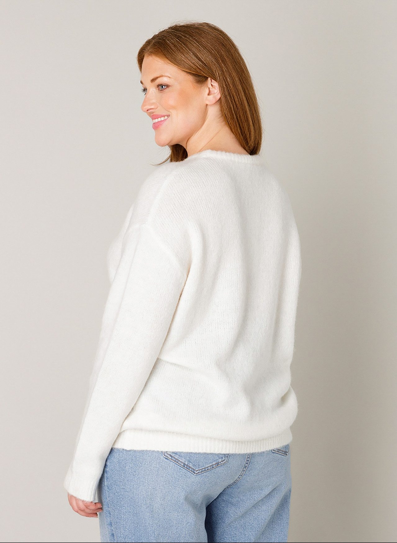 Base Level Curvy Strickpullover Yanara mit Wolle und Elasthan