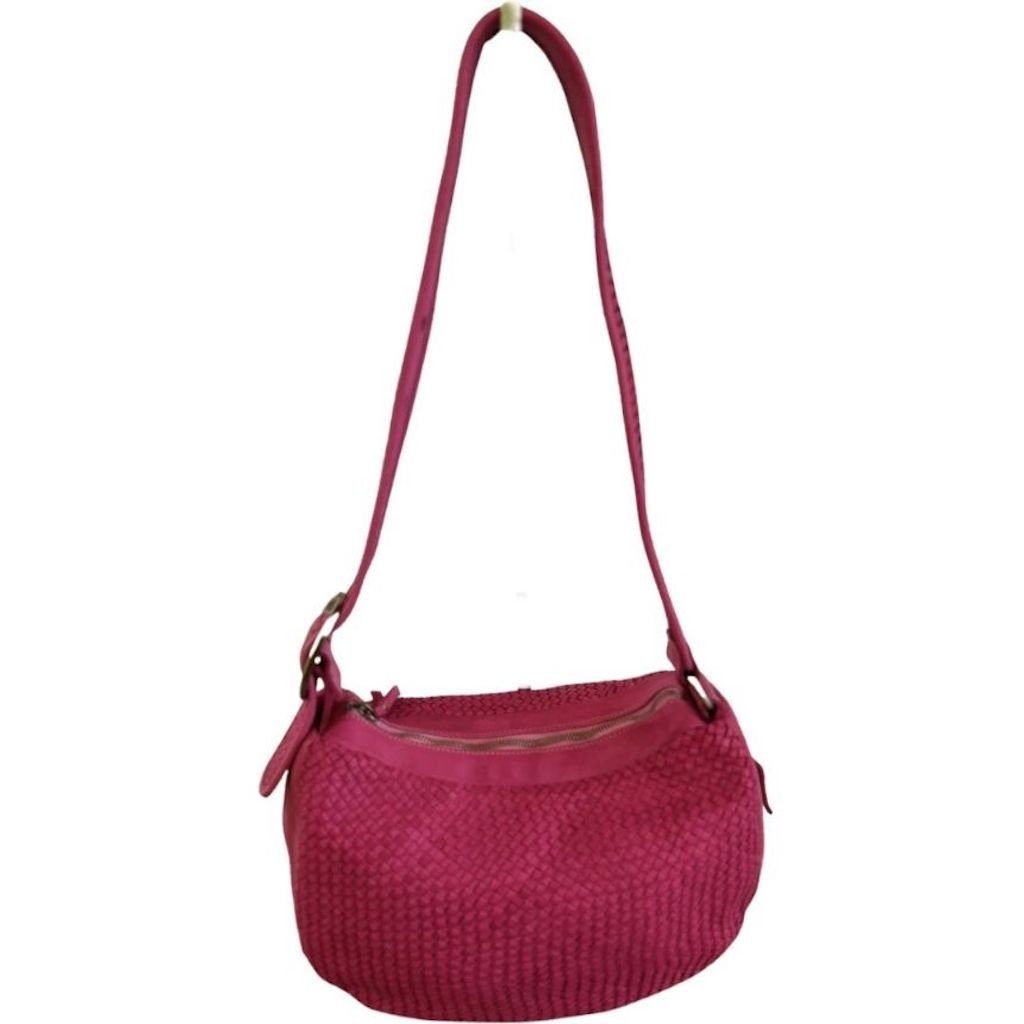 BZNA Umhängetasche Bella Medium Schultertasche- geflochtenes Leder