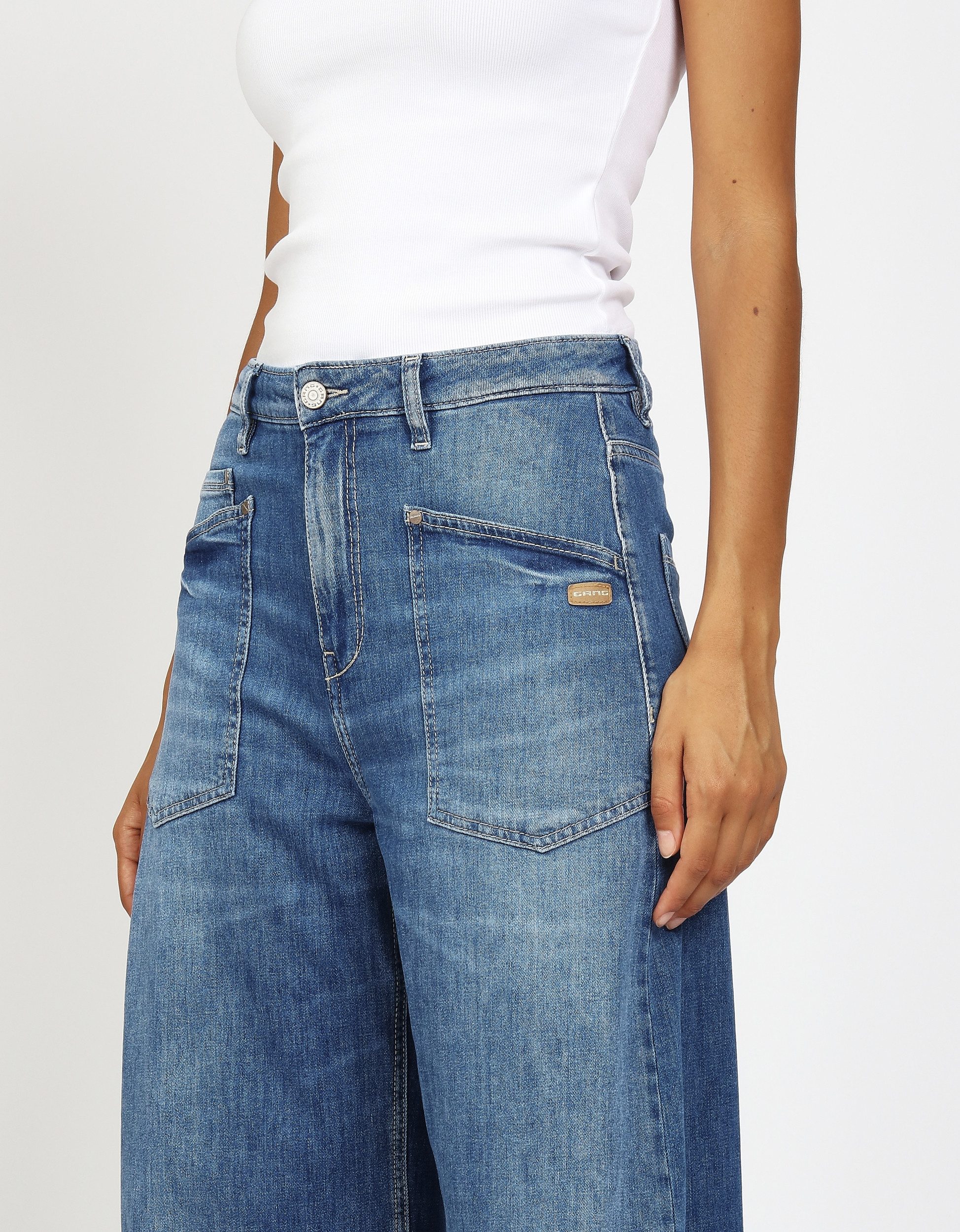 GANG Gerade Jeans 94ODINA - Gerade Jeans - Hose mit weitem Schnitt - verkürtzte Denim -