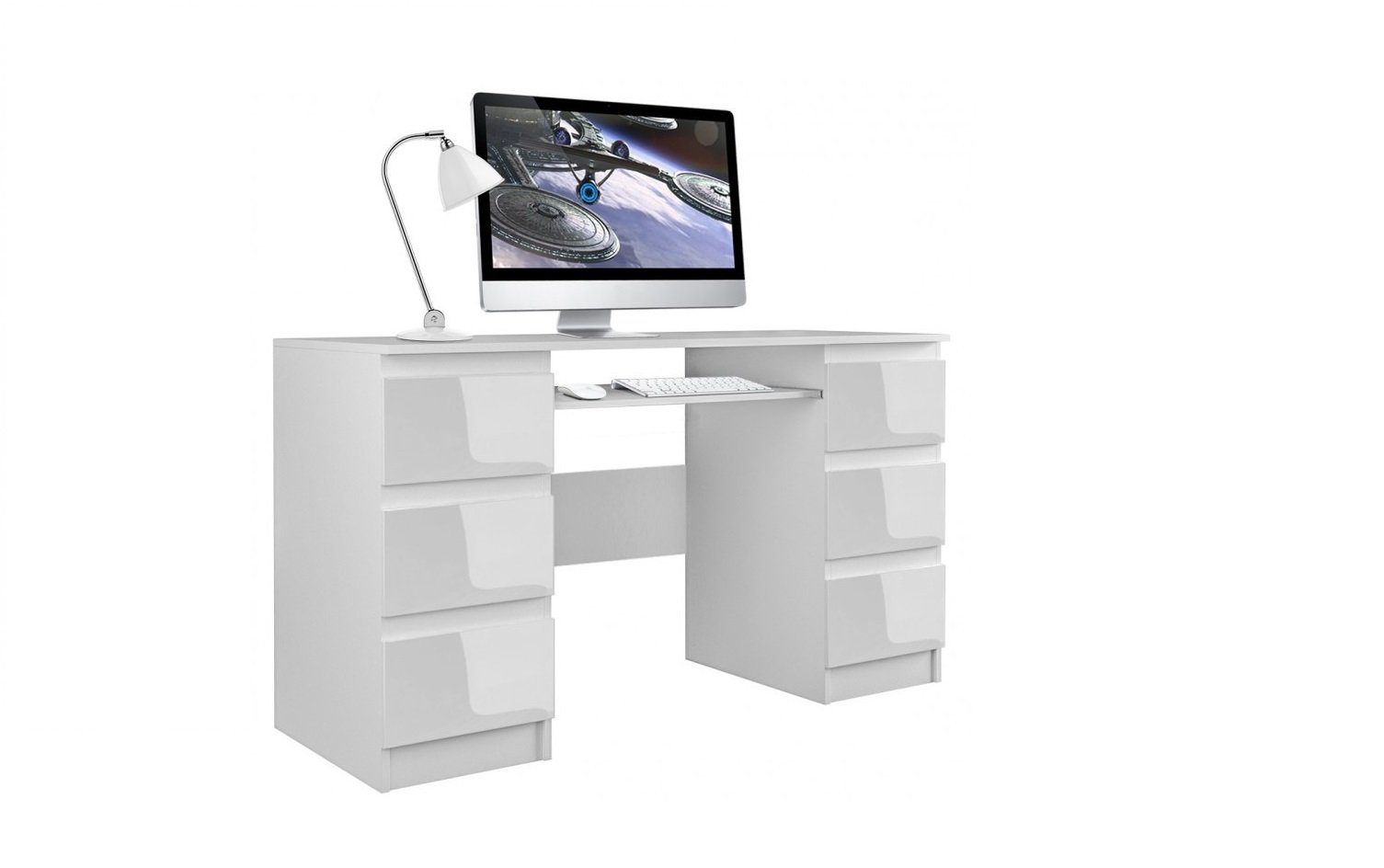 pressiode Schreibtisch Schreibtisch Weiß Hochglanz Laptoptisch Bürotisch Computertisch Büromöbel