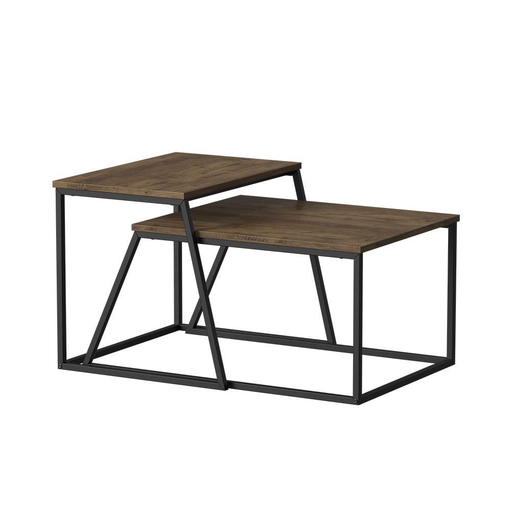 Vicco Couchtisch Myra, Eiche rustikal/Schwarz, 60 günstig online kaufen