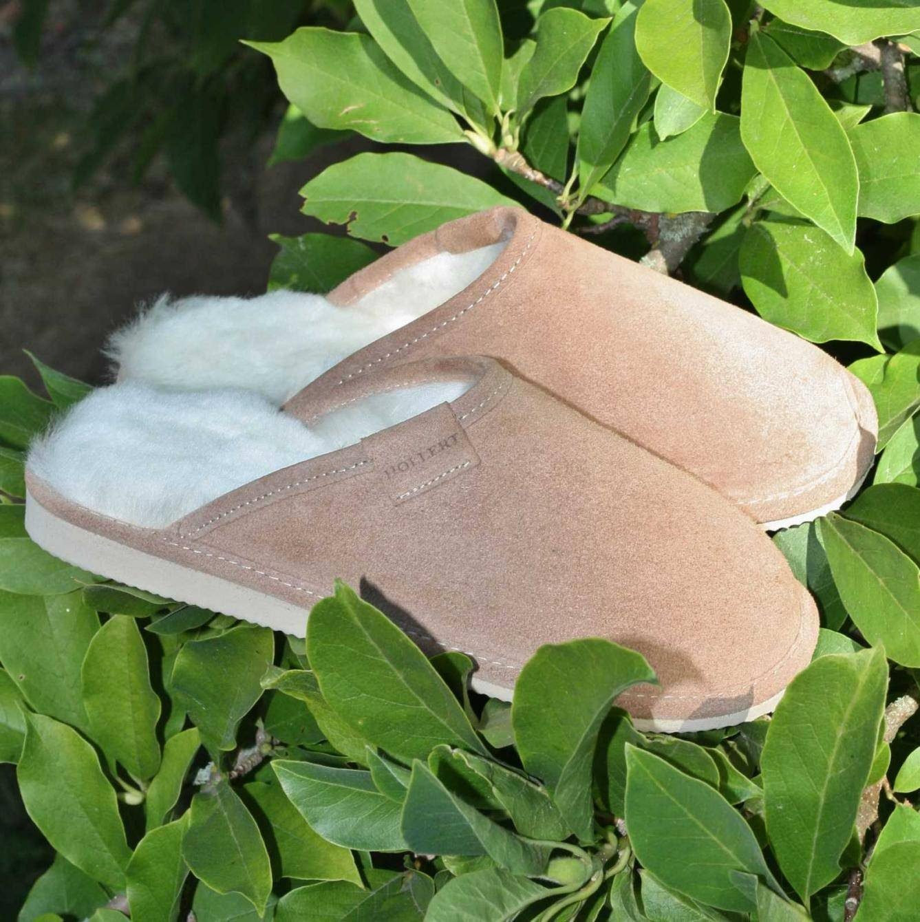 Hollert Frau Holle Hausschuh Damen Puschen Hausschuhe Merino Schaffell