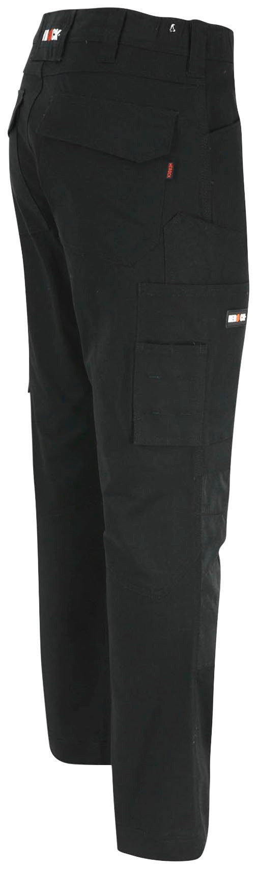 Multi-Pocket, Arbeitshose Slim schwarz Herock wasserabweisend 2-Wege-Stretch, Fit Passform, DERO