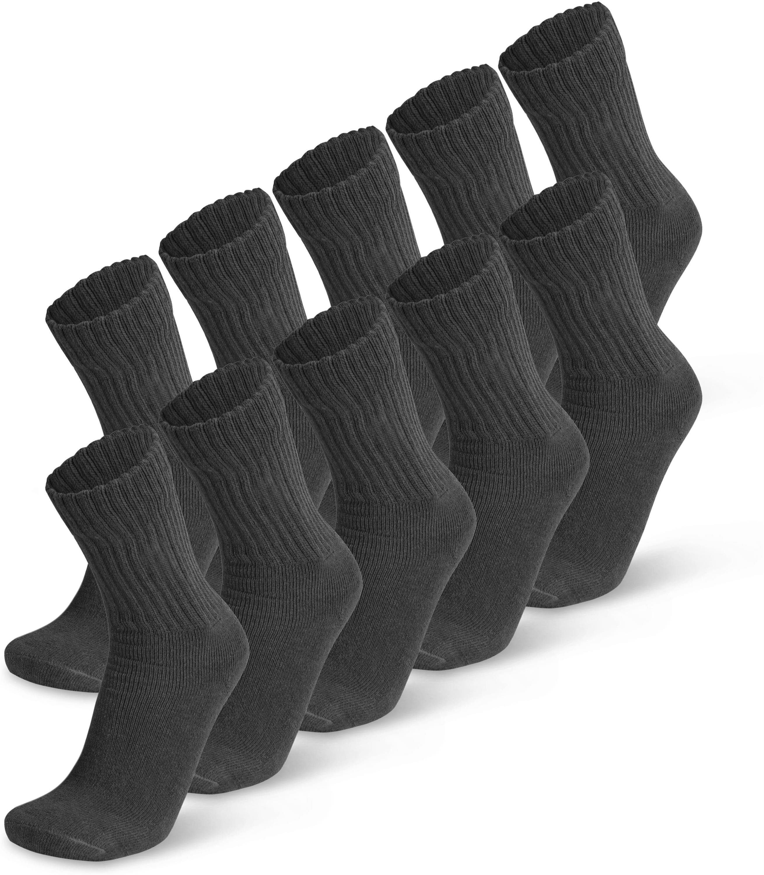 normani Sportsocken 10 Paar Arbeits- und Sportsocken EXTREM stabil (10 Paar) atmungsaktiv und klimaregulierend Anthrazit