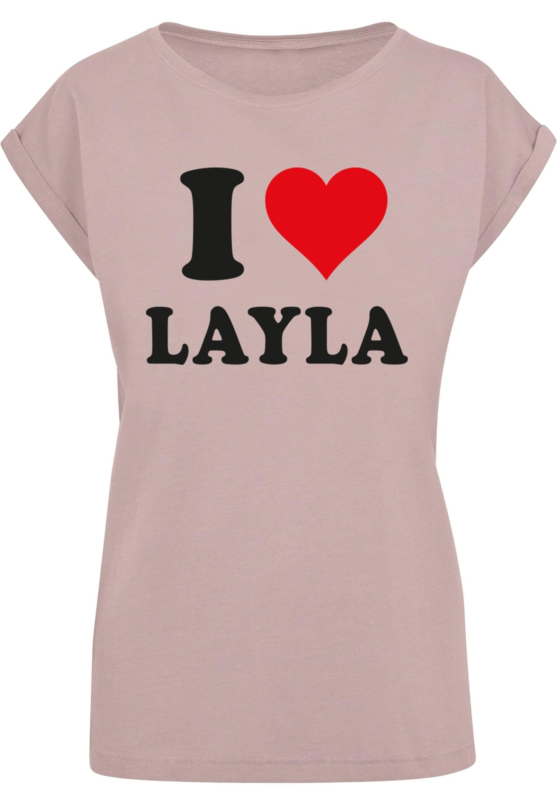Merchcode T-Shirt Damen Ladies I Love Layla T-Shirt (1-tlg) duskrose | T-Shirts