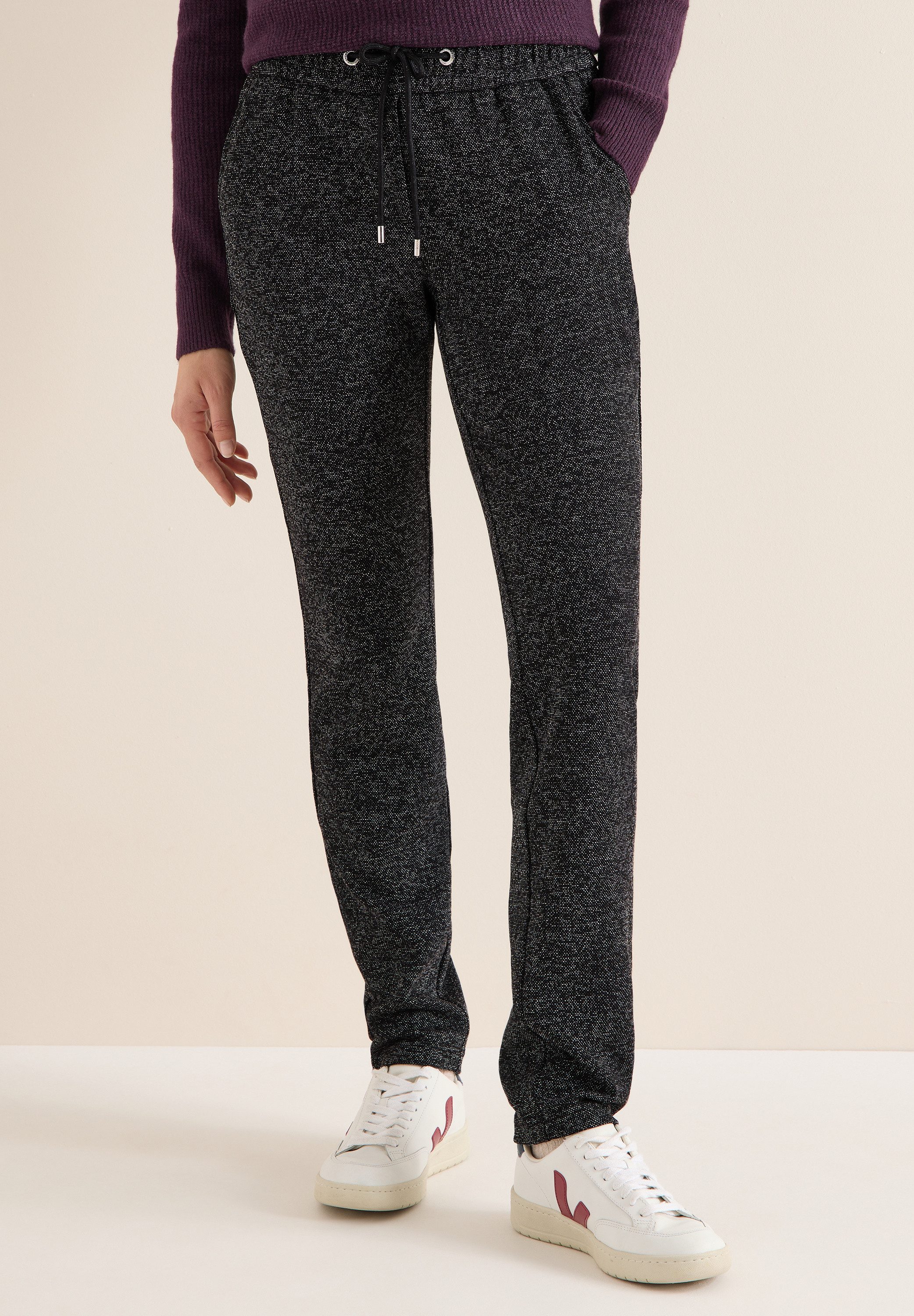 CECIL Jogger Pants in Salt und Pepper-Optik günstig online kaufen