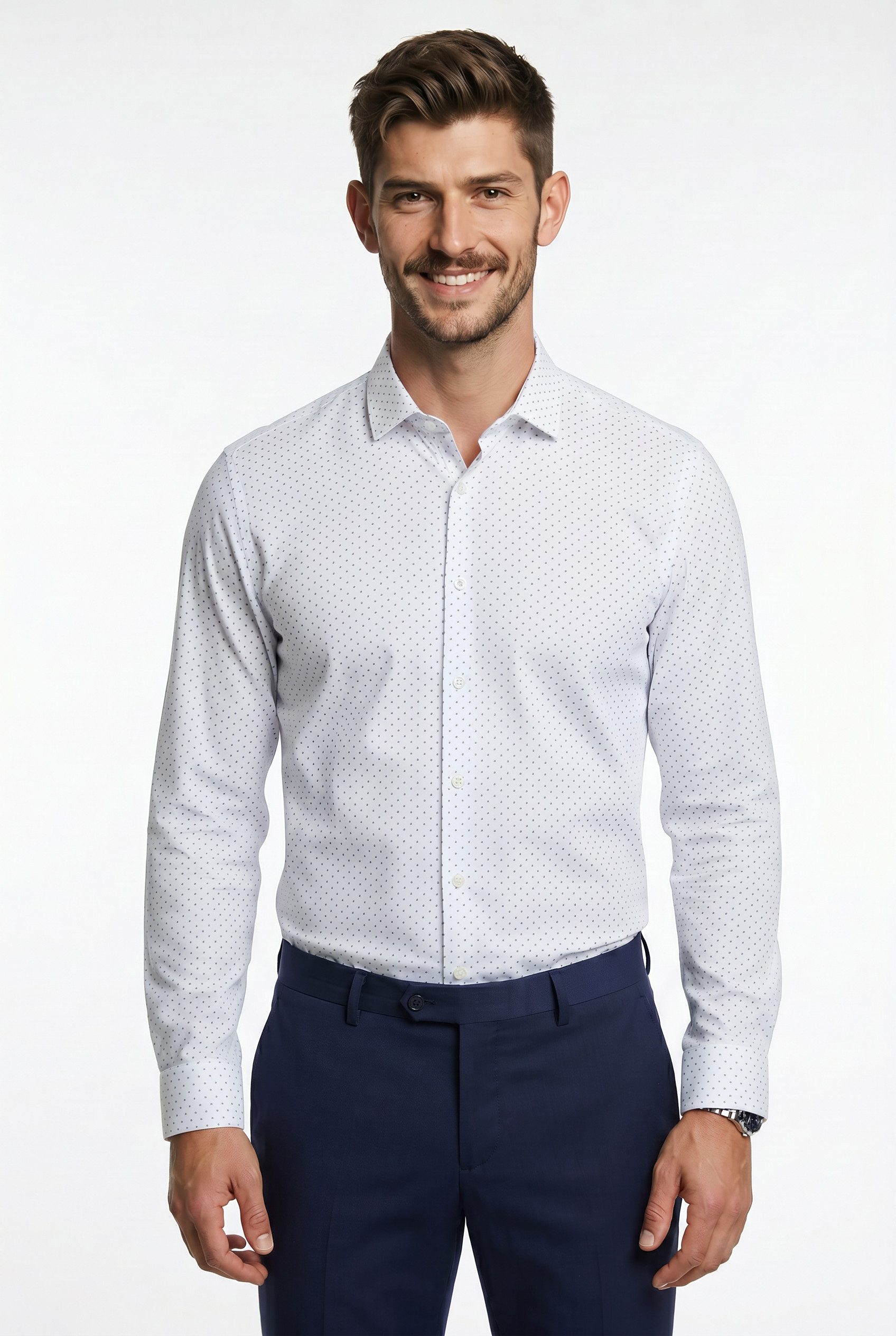 HUGO Businesshemd Kenno Easy Care Stretch-Jersey Kentkragen, Slim Fit